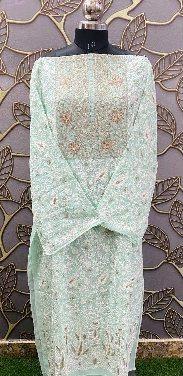 Georgette Kashmiri Work Kurtis 2016