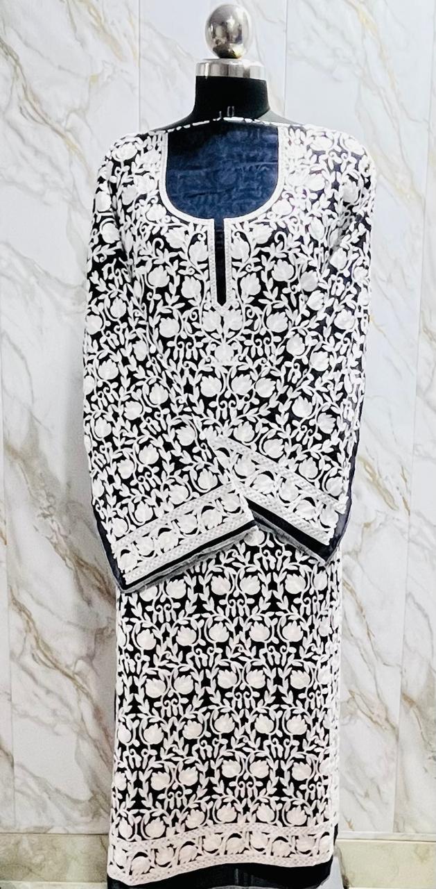 Georgette Kashmiri Work Kurtis2025JAN 2012