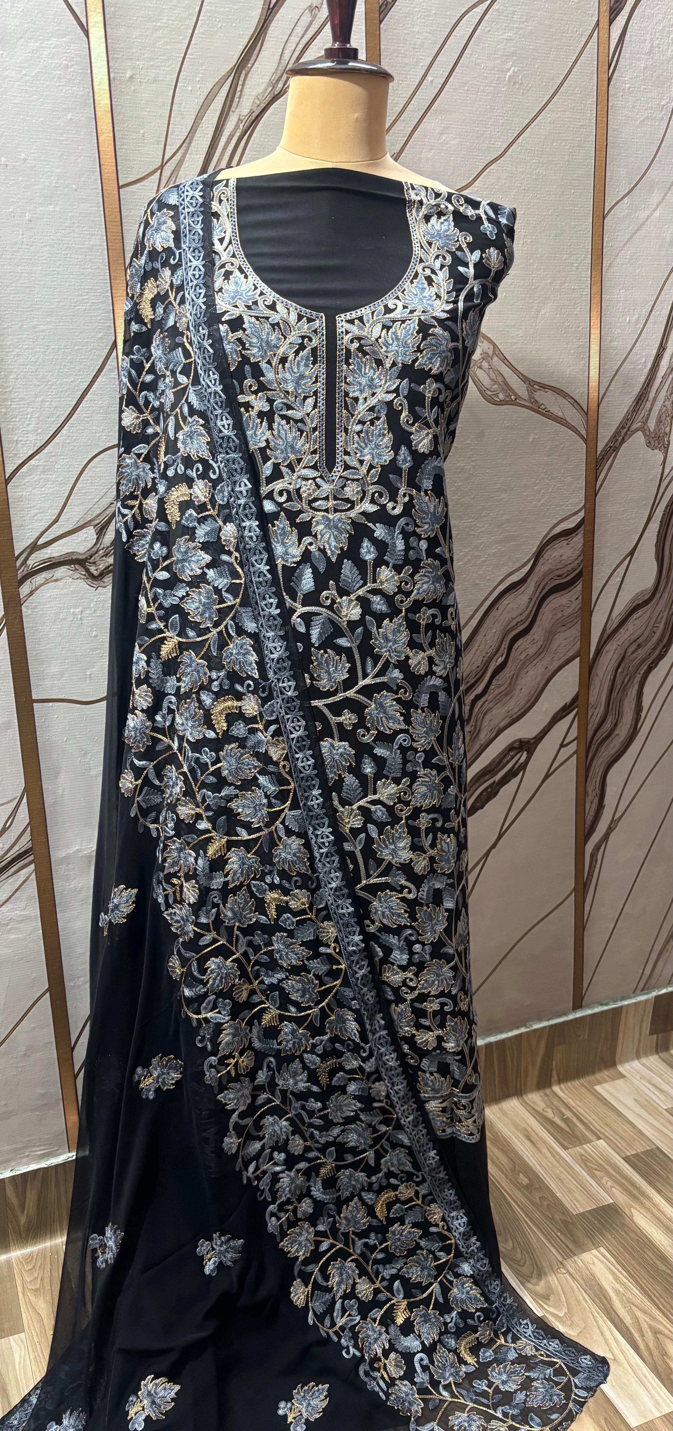 Pure rayon cotton embroidery suit set