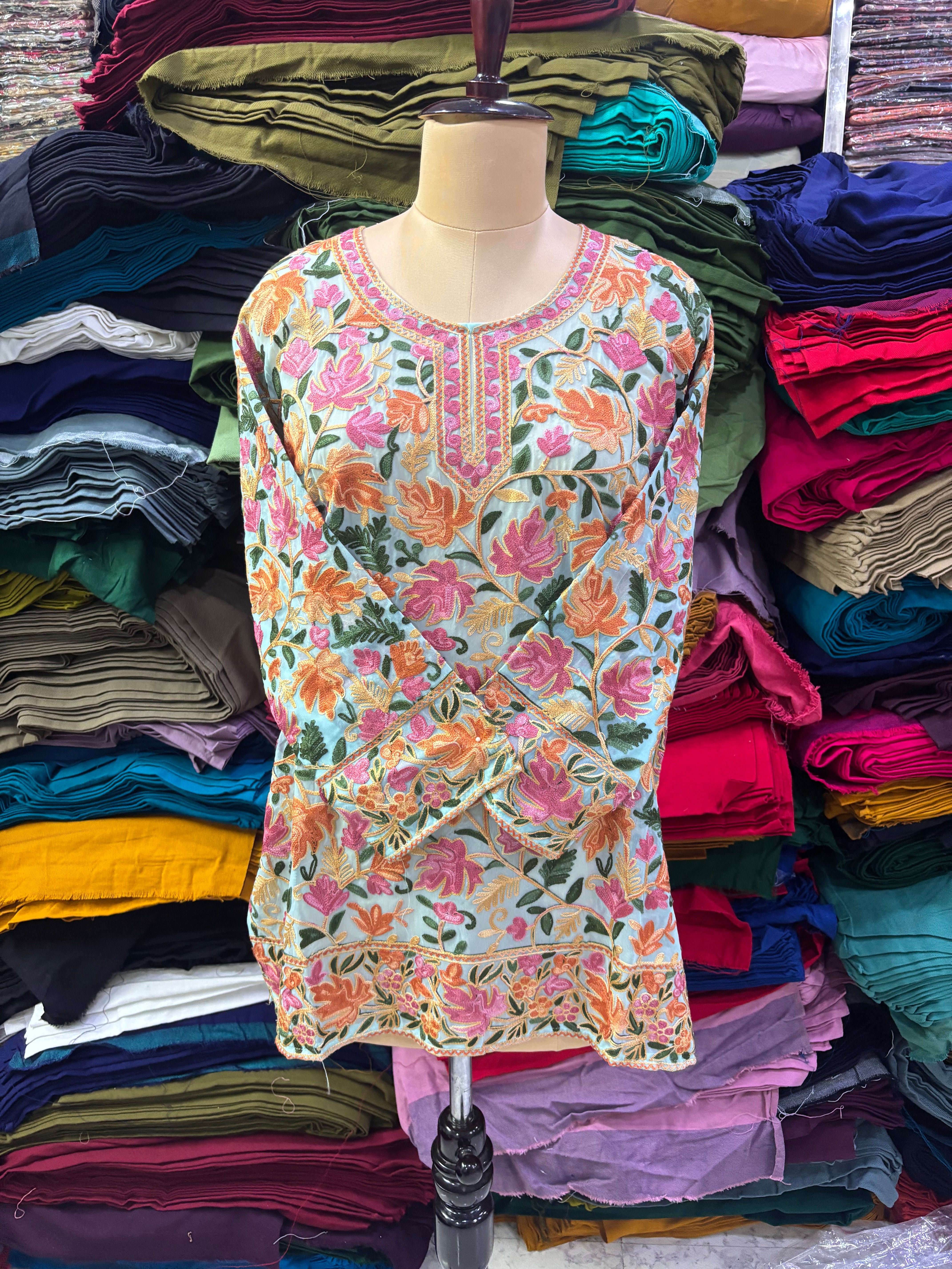Off white georgette chinar top