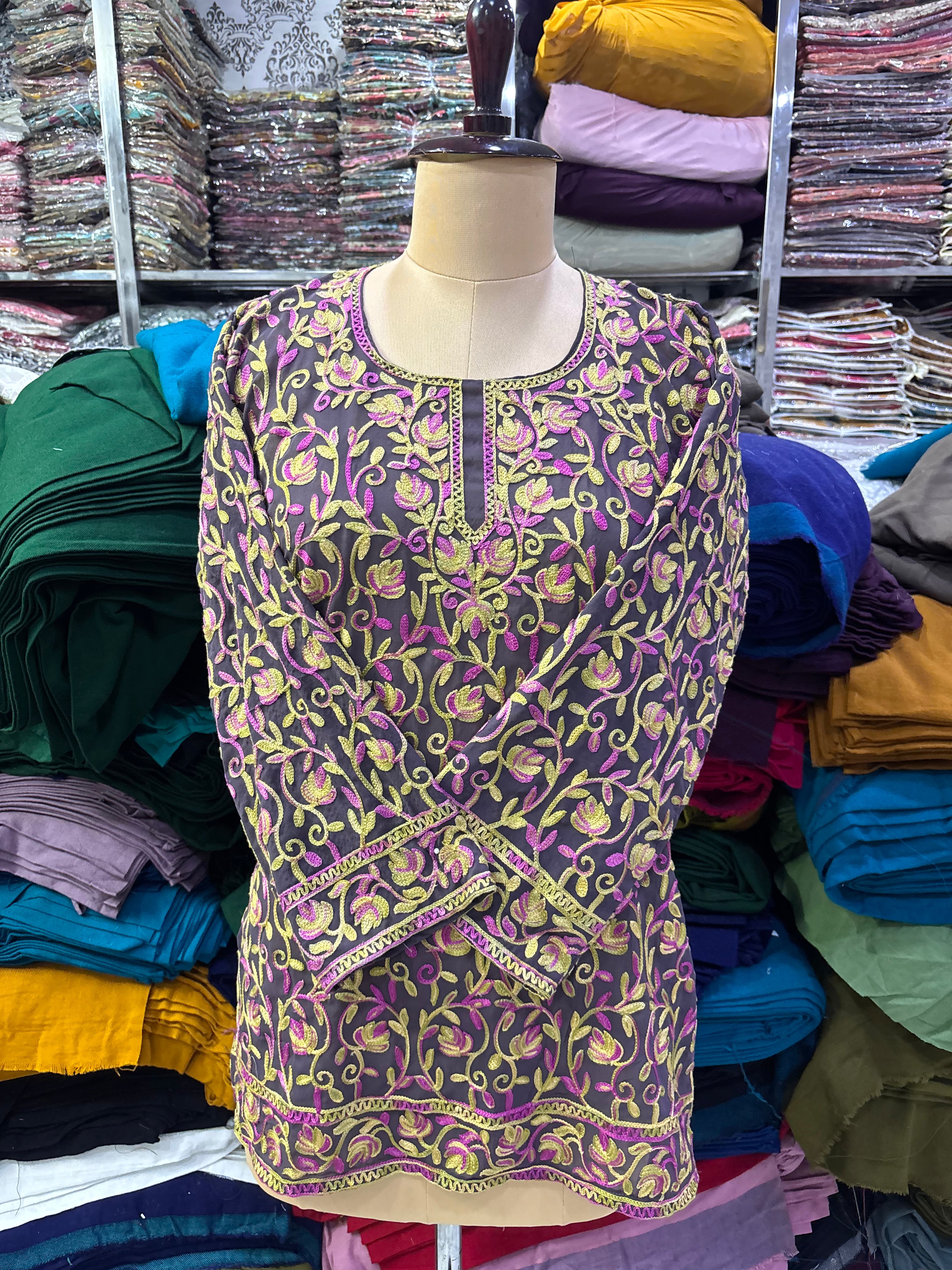 Georgette embroidery kurti