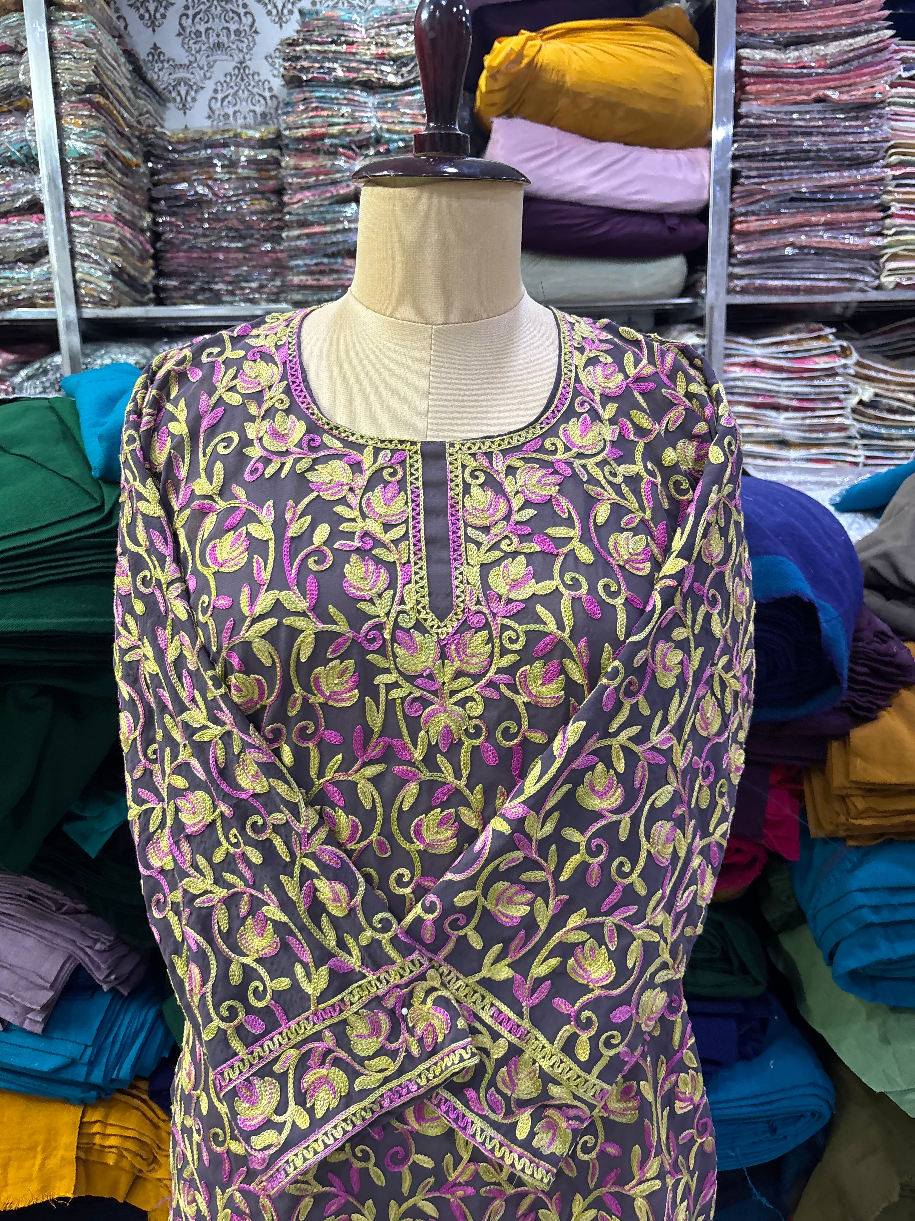 Georgette embroidery kurti