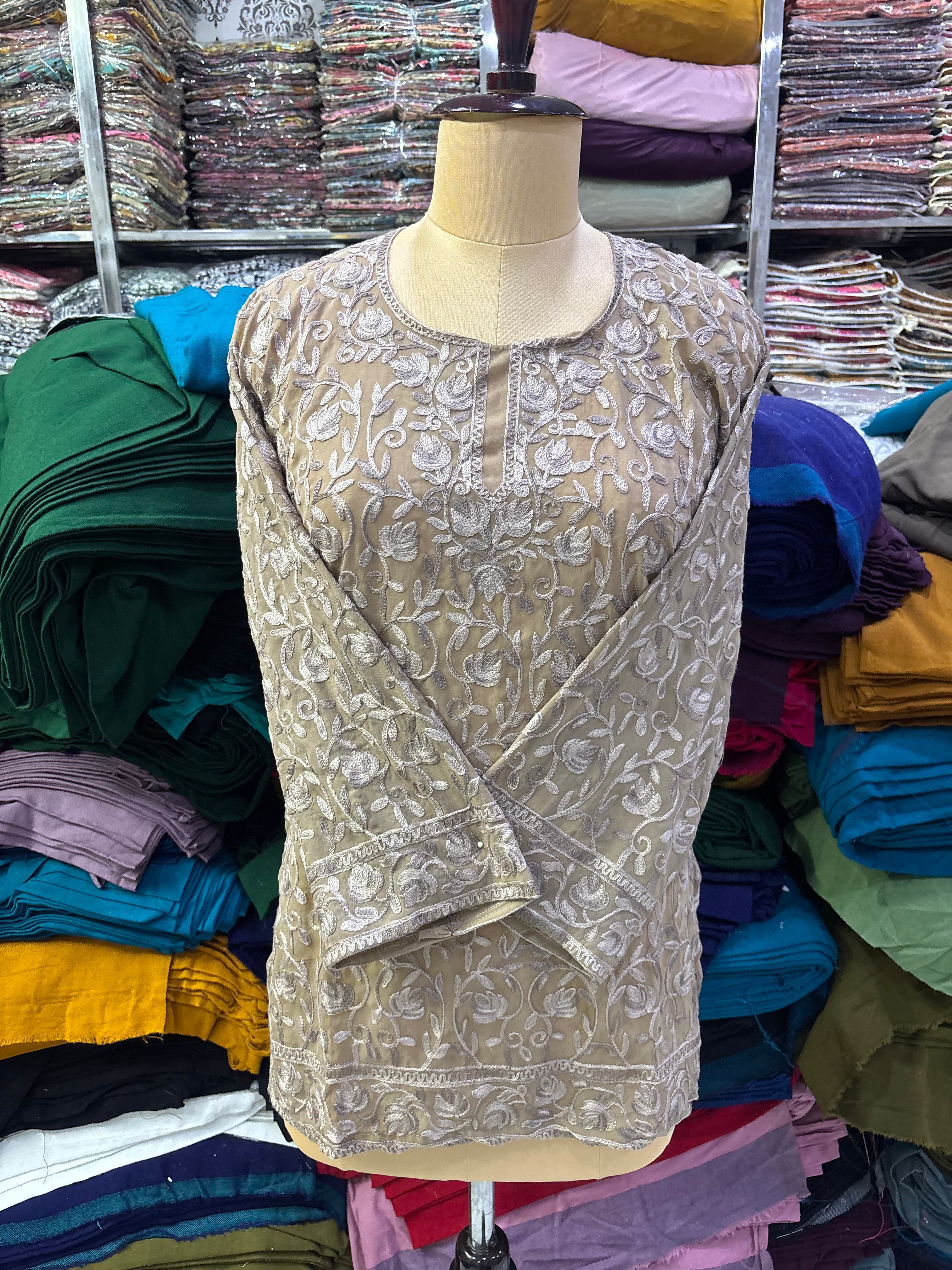 Georgette embroidery kurti
