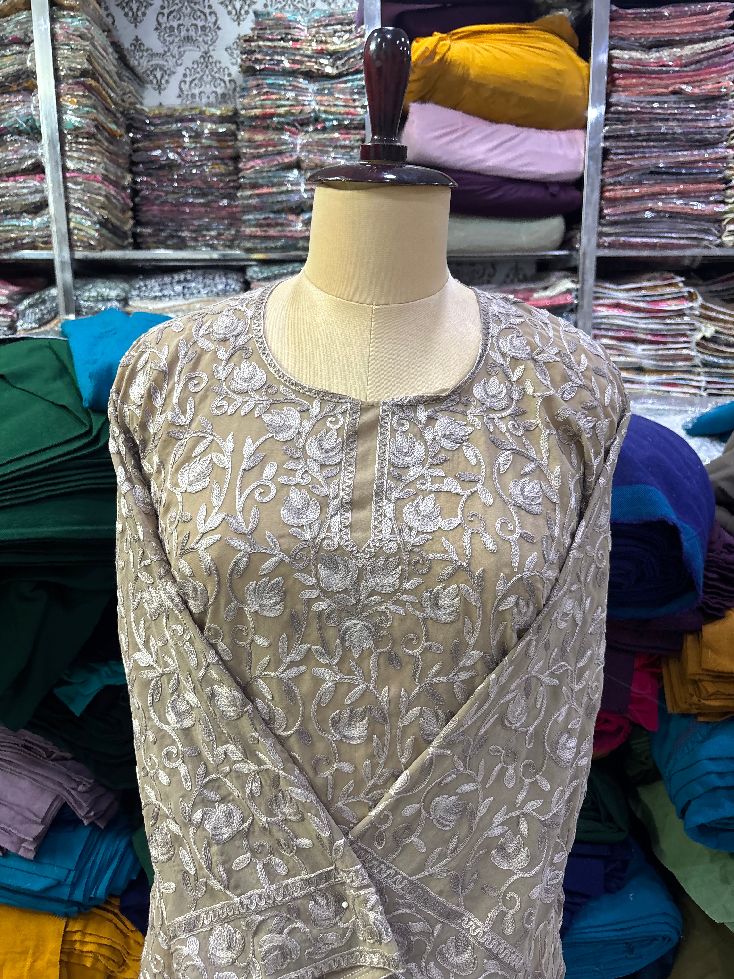 Georgette embroidery kurti