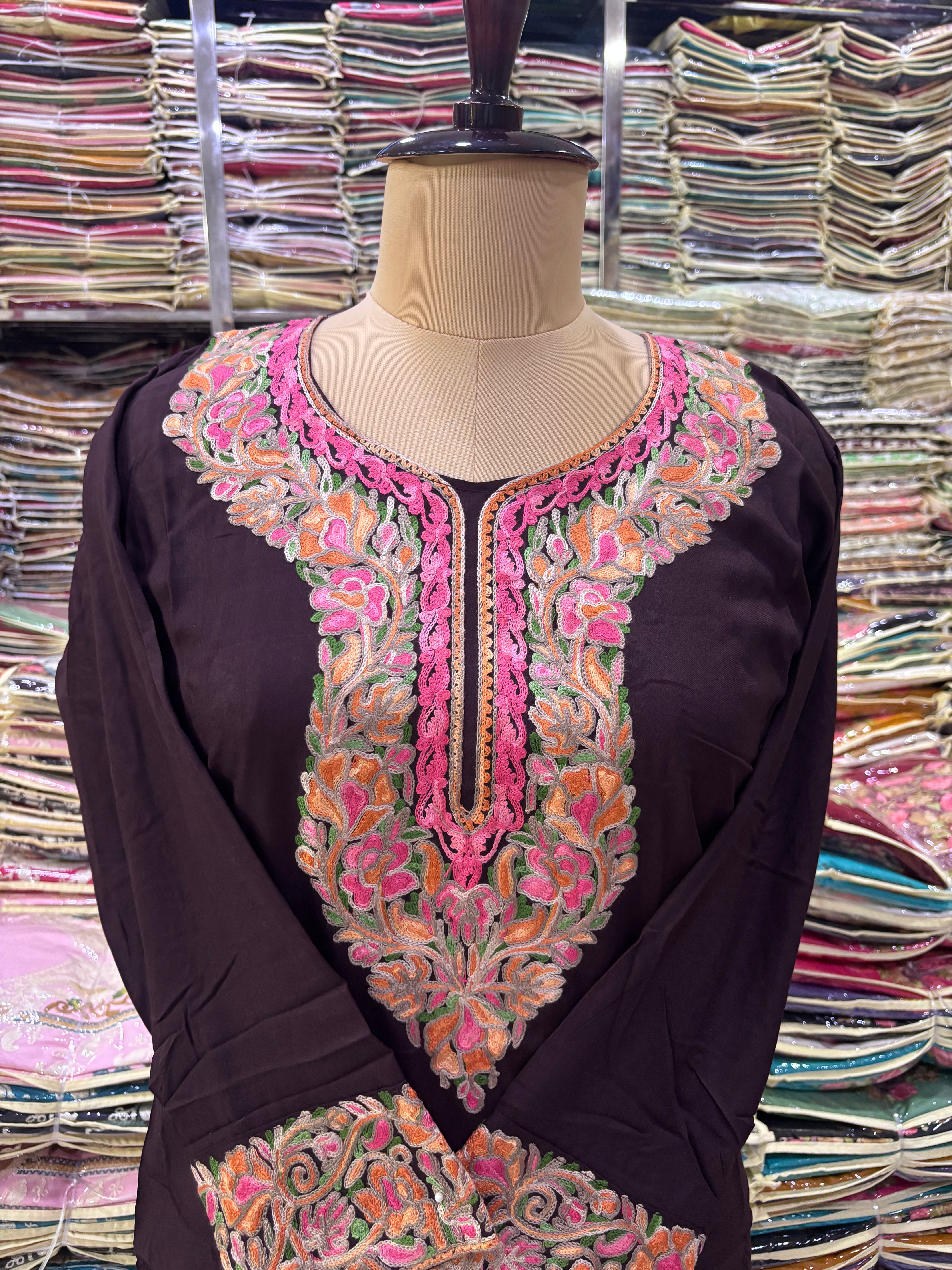 Viscose cotton kurti with embroidery work Size-40