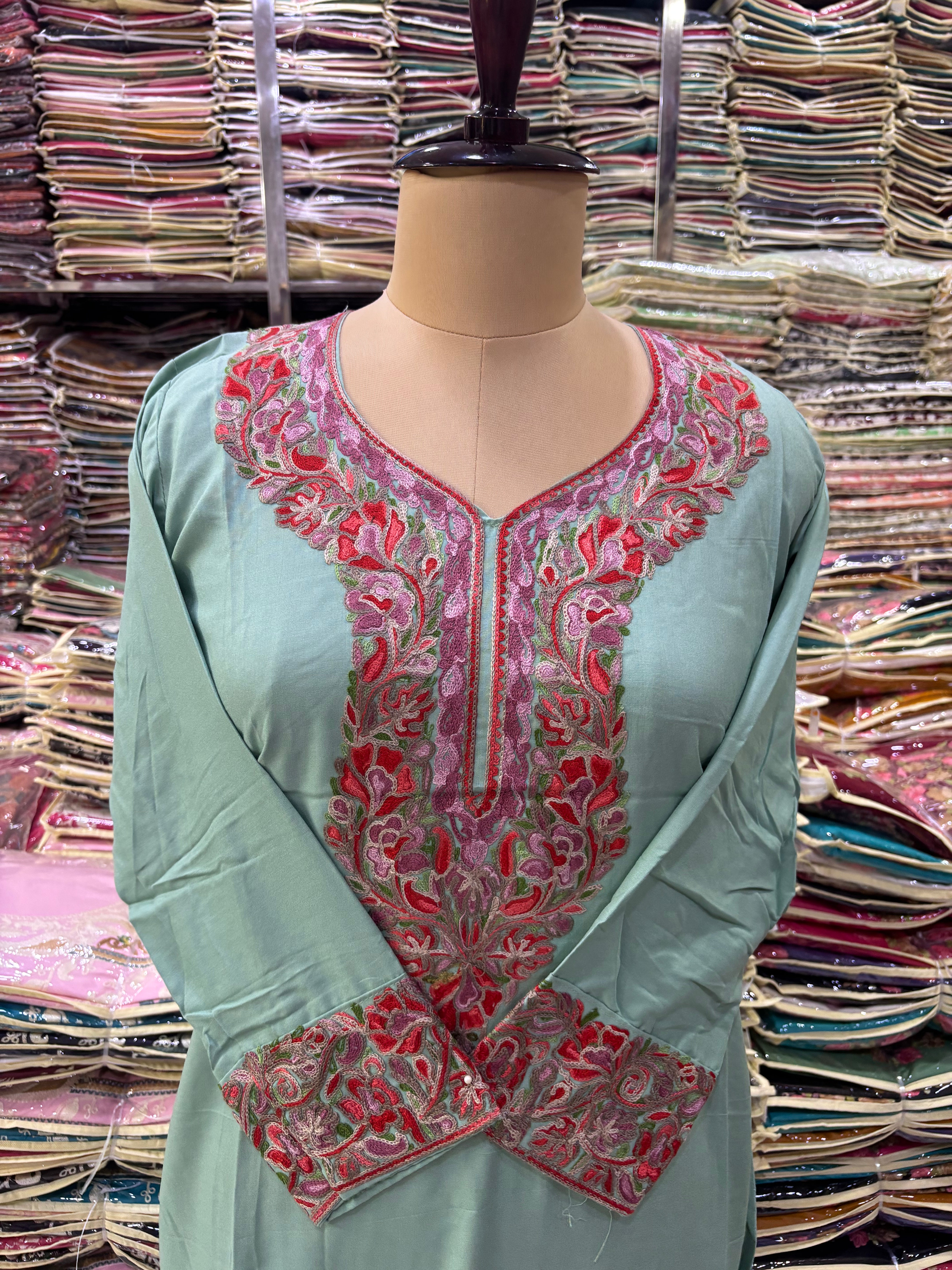 Viscose cotton kurti with embroidery work Size-40