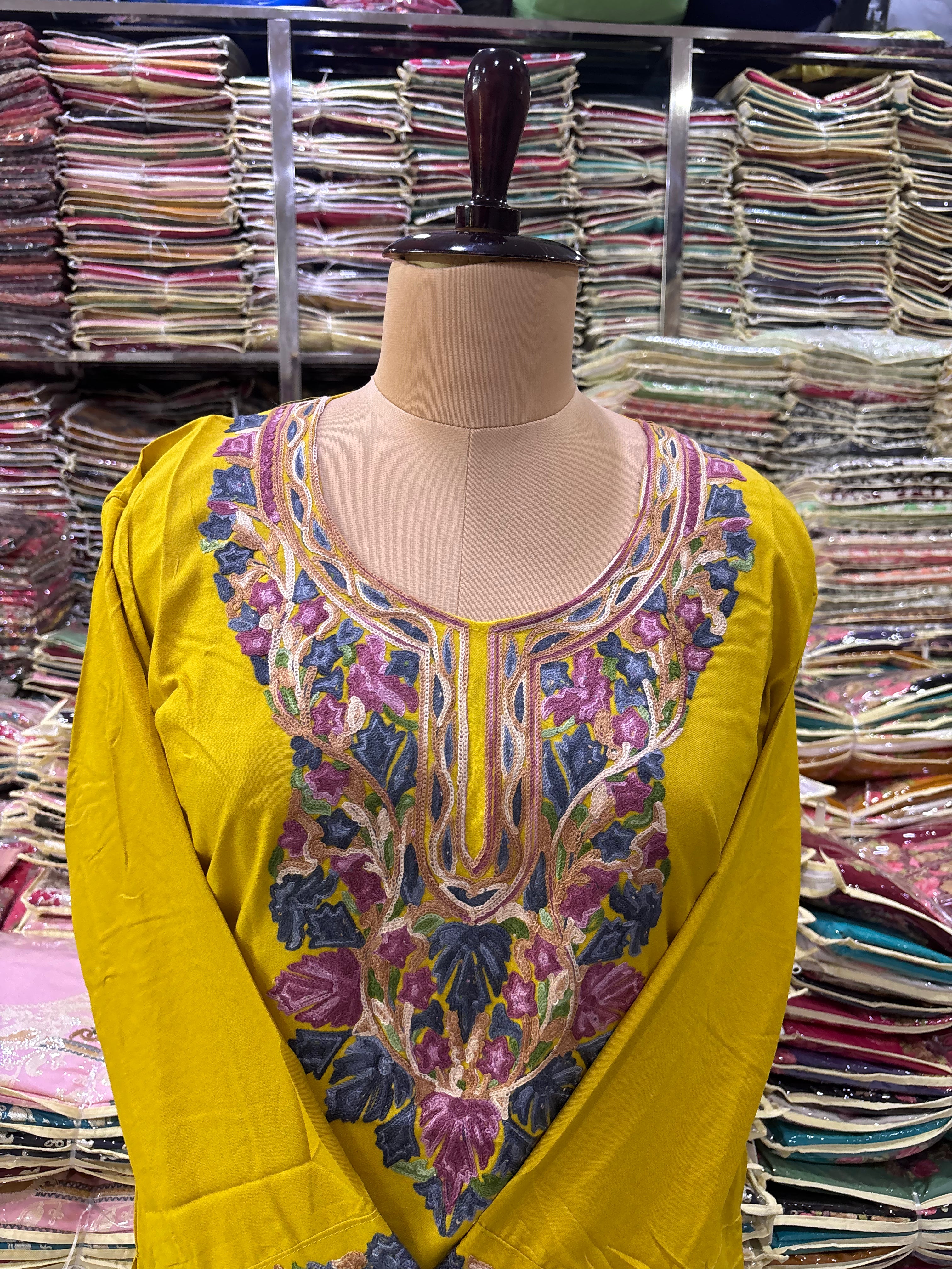 Viscose cotton kurti with embroidery work Size-44