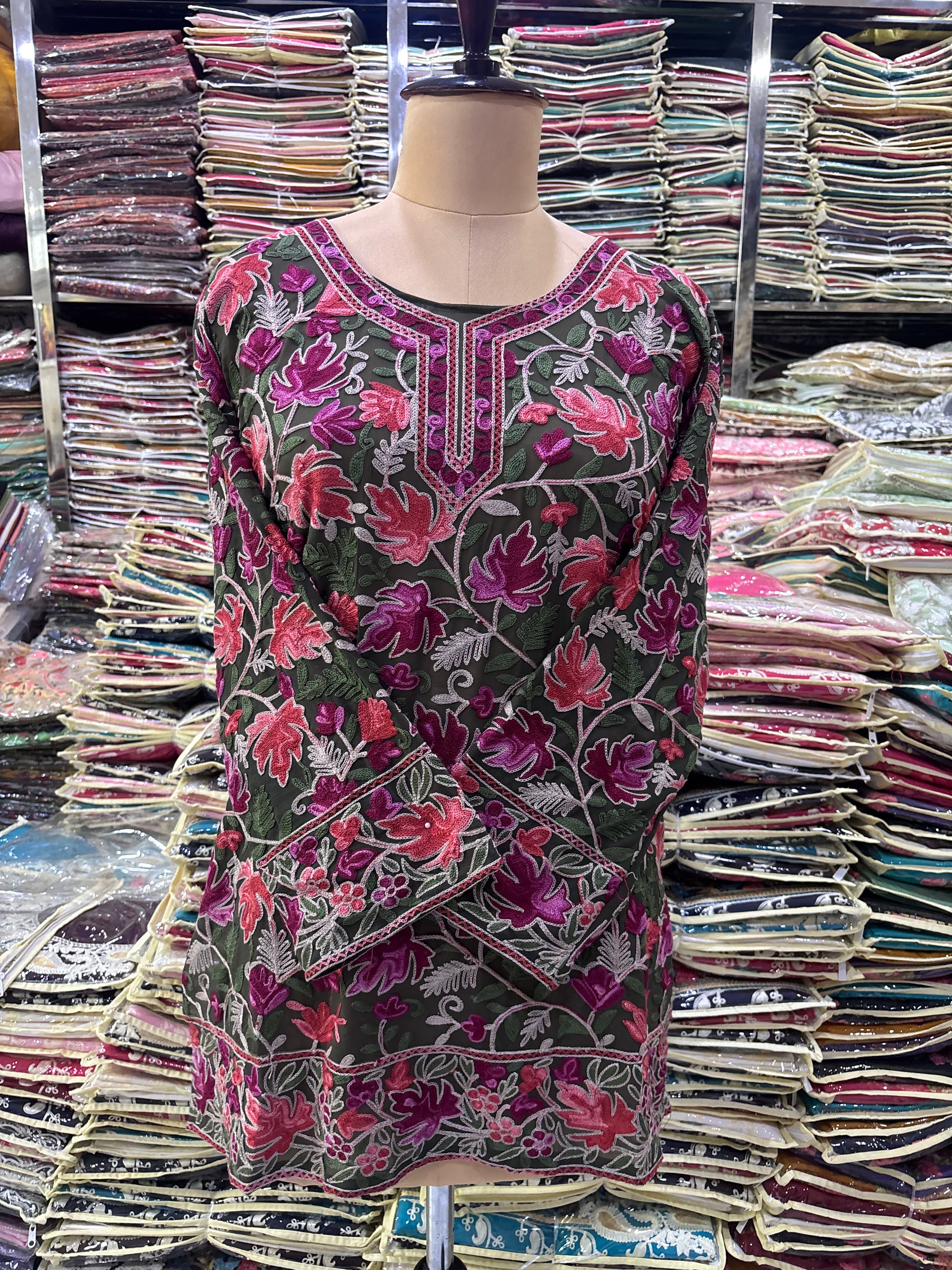 Chinar georgette embroidery kurti
