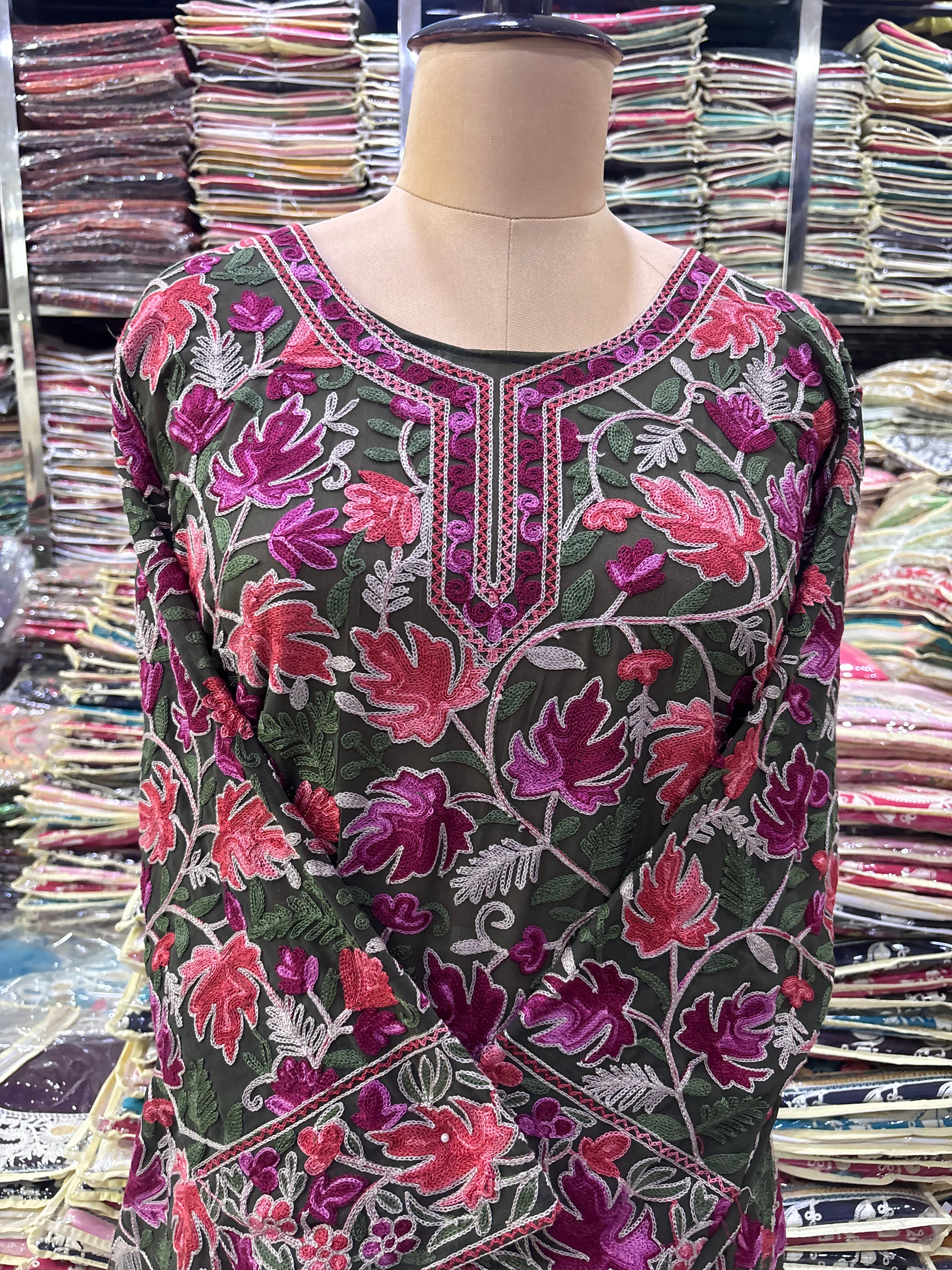 Chinar georgette embroidery kurti