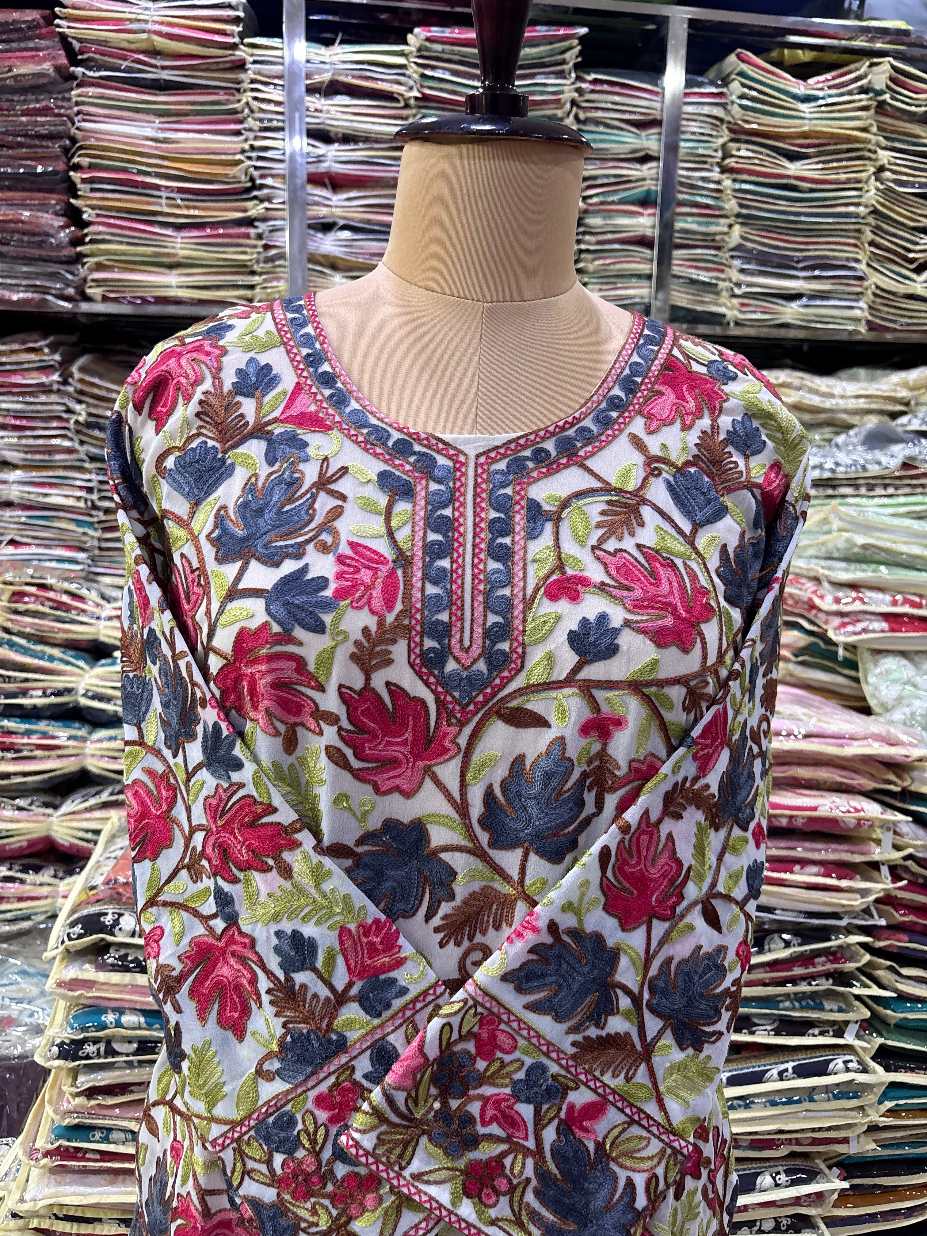 Chinar georgette embroidery kurti