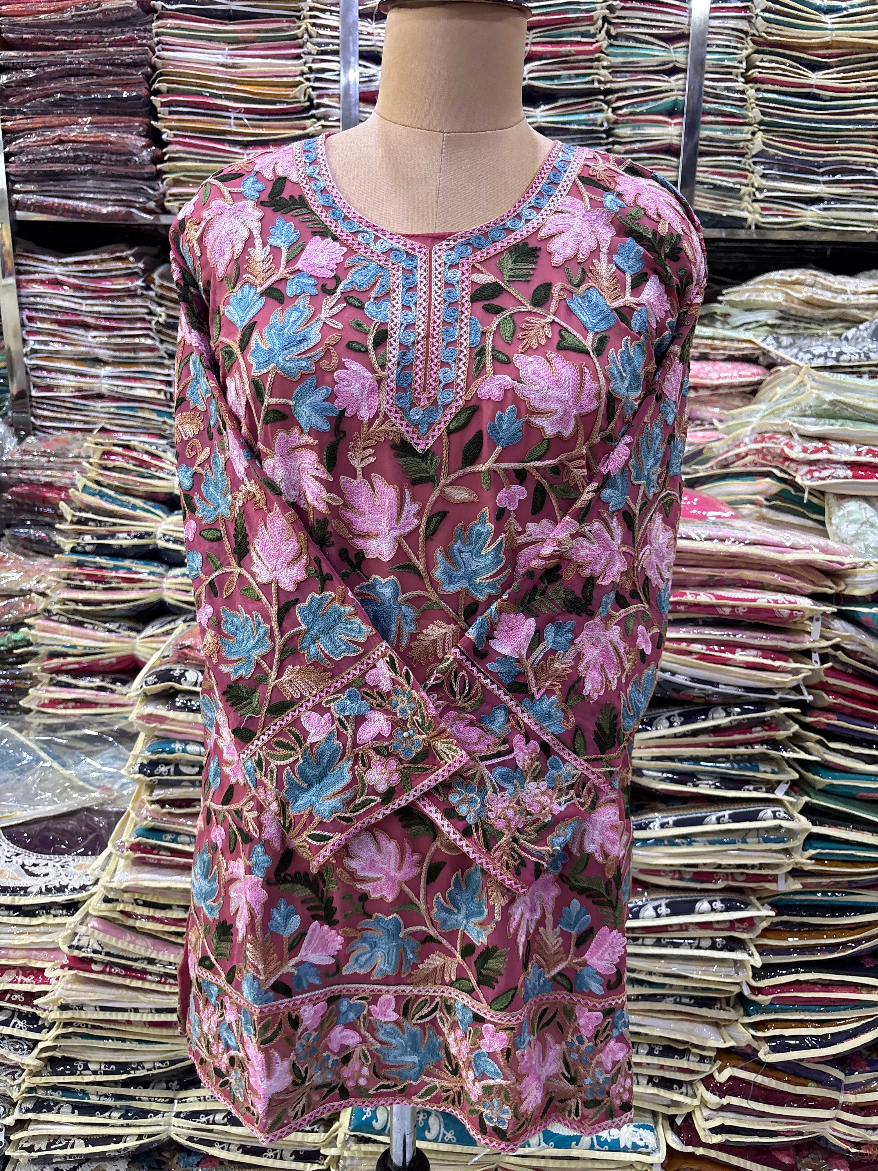 Chinar georgette embroidery kurti