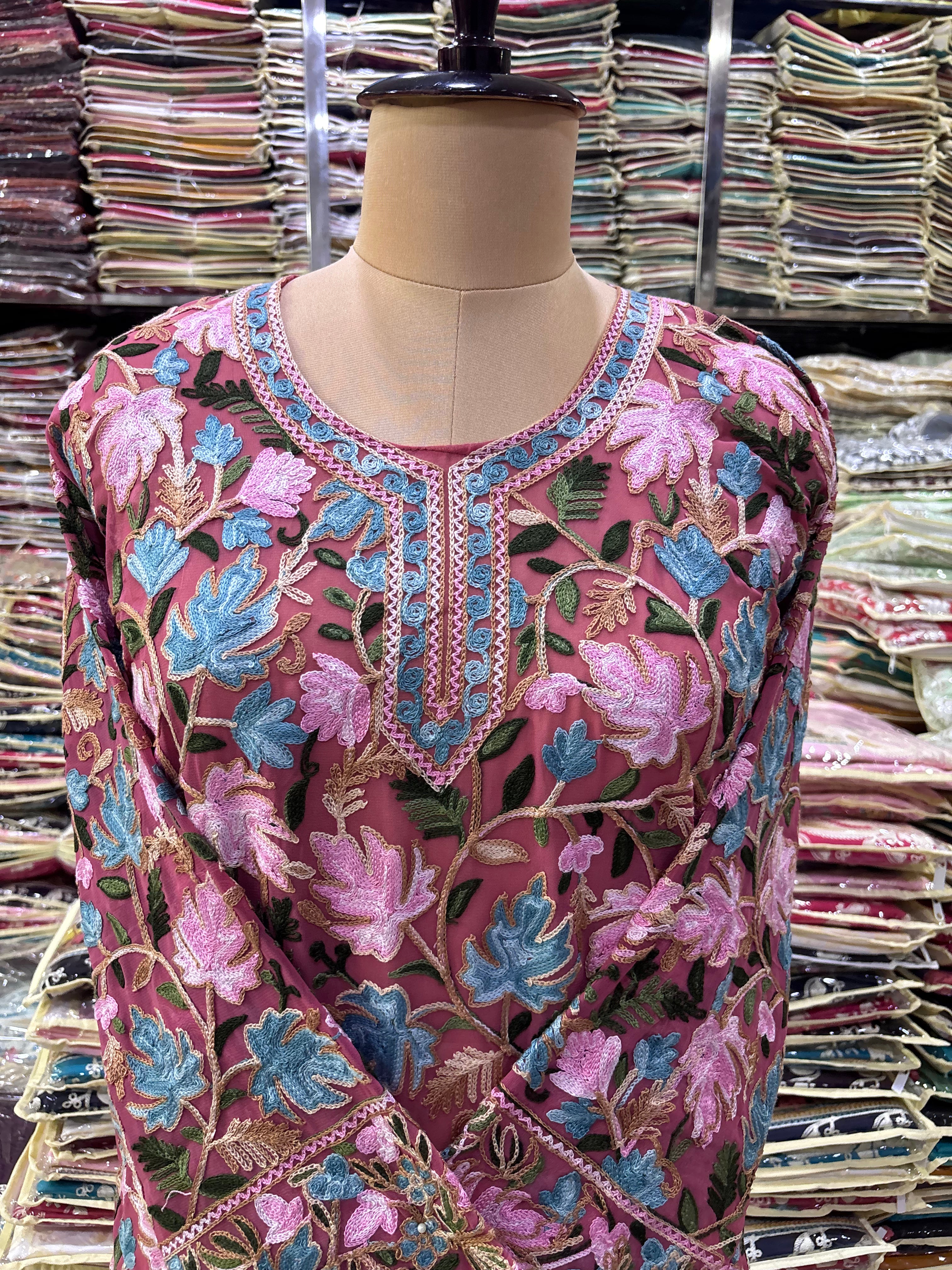Chinar georgette embroidery kurti