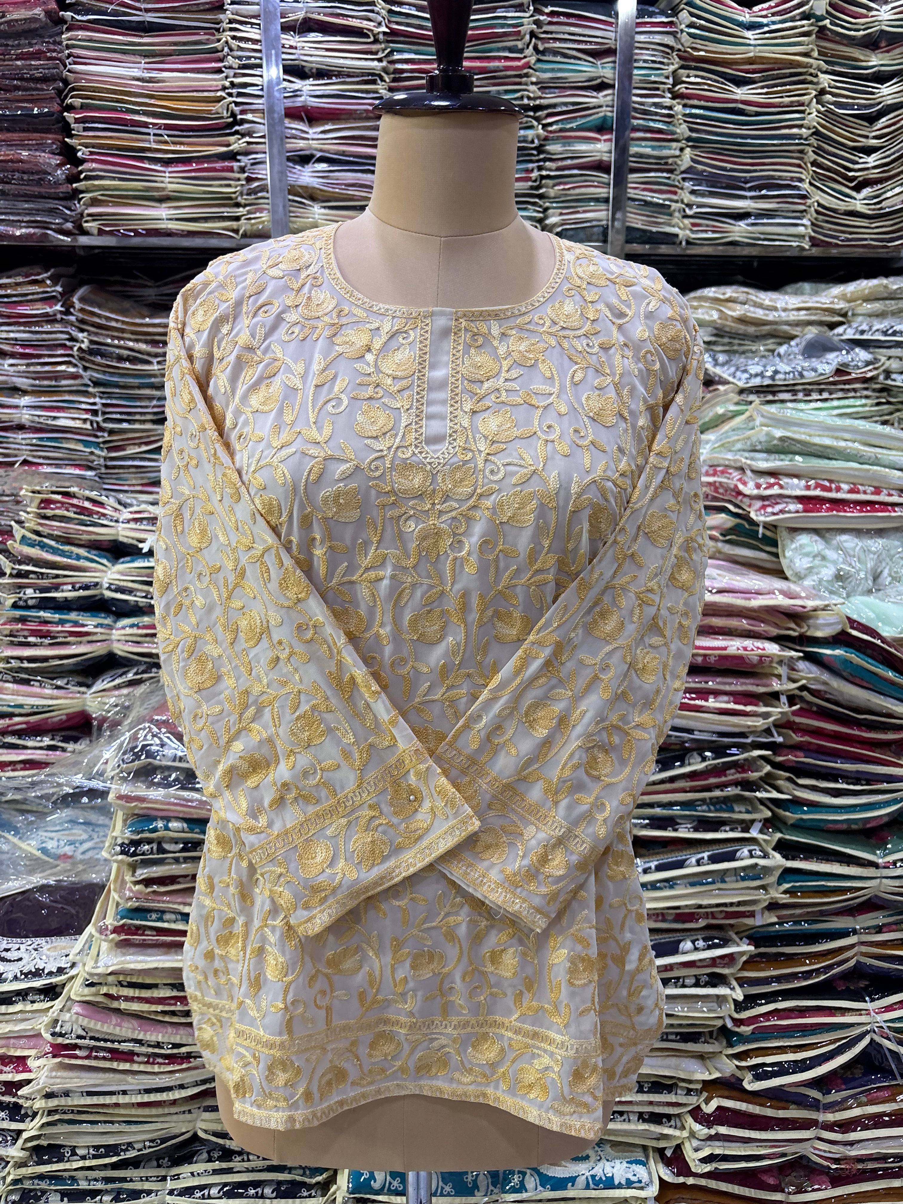 Georgette embroidery kurti