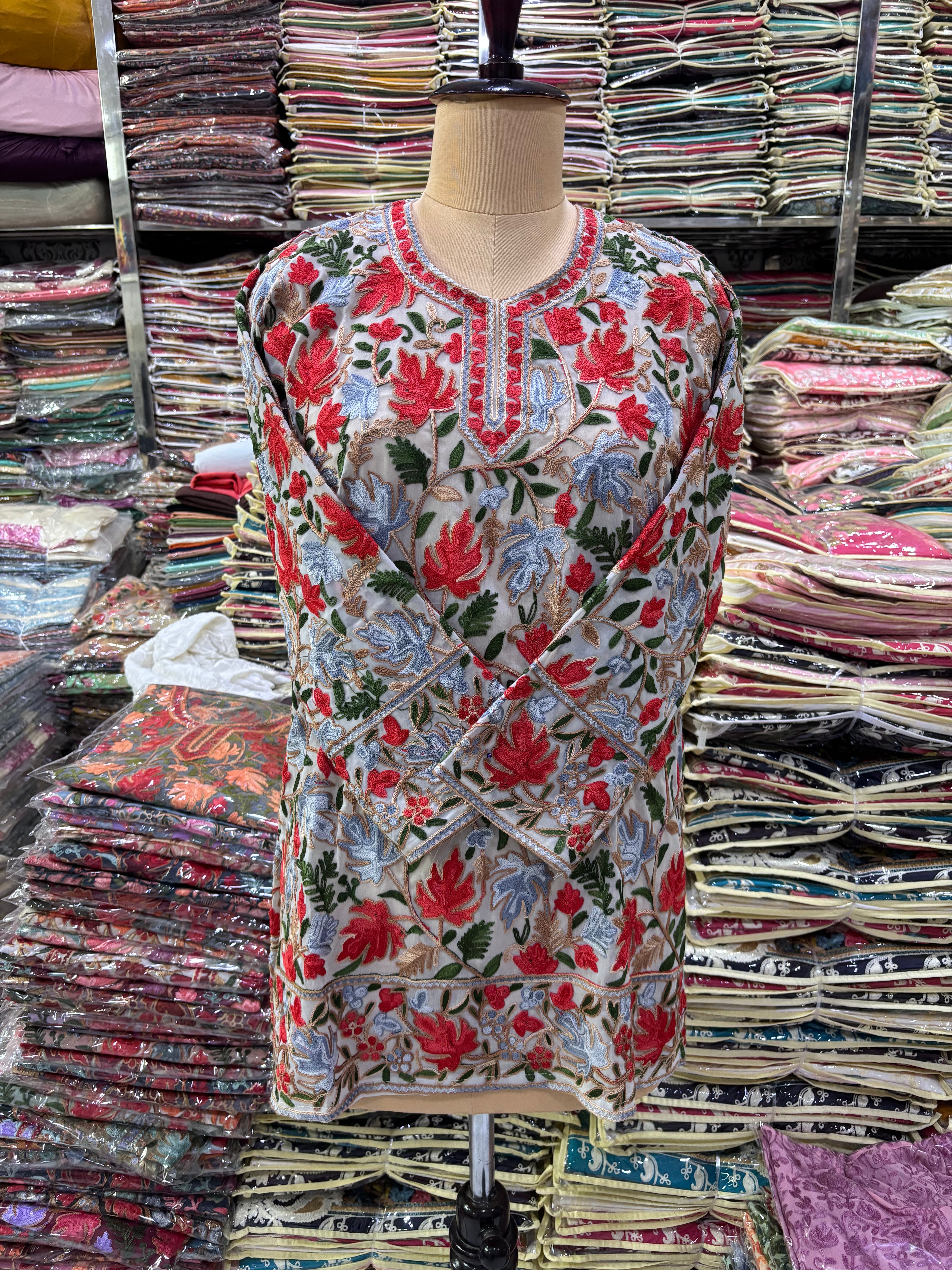 Chinar georgette embroidery kurti size fits upto 42