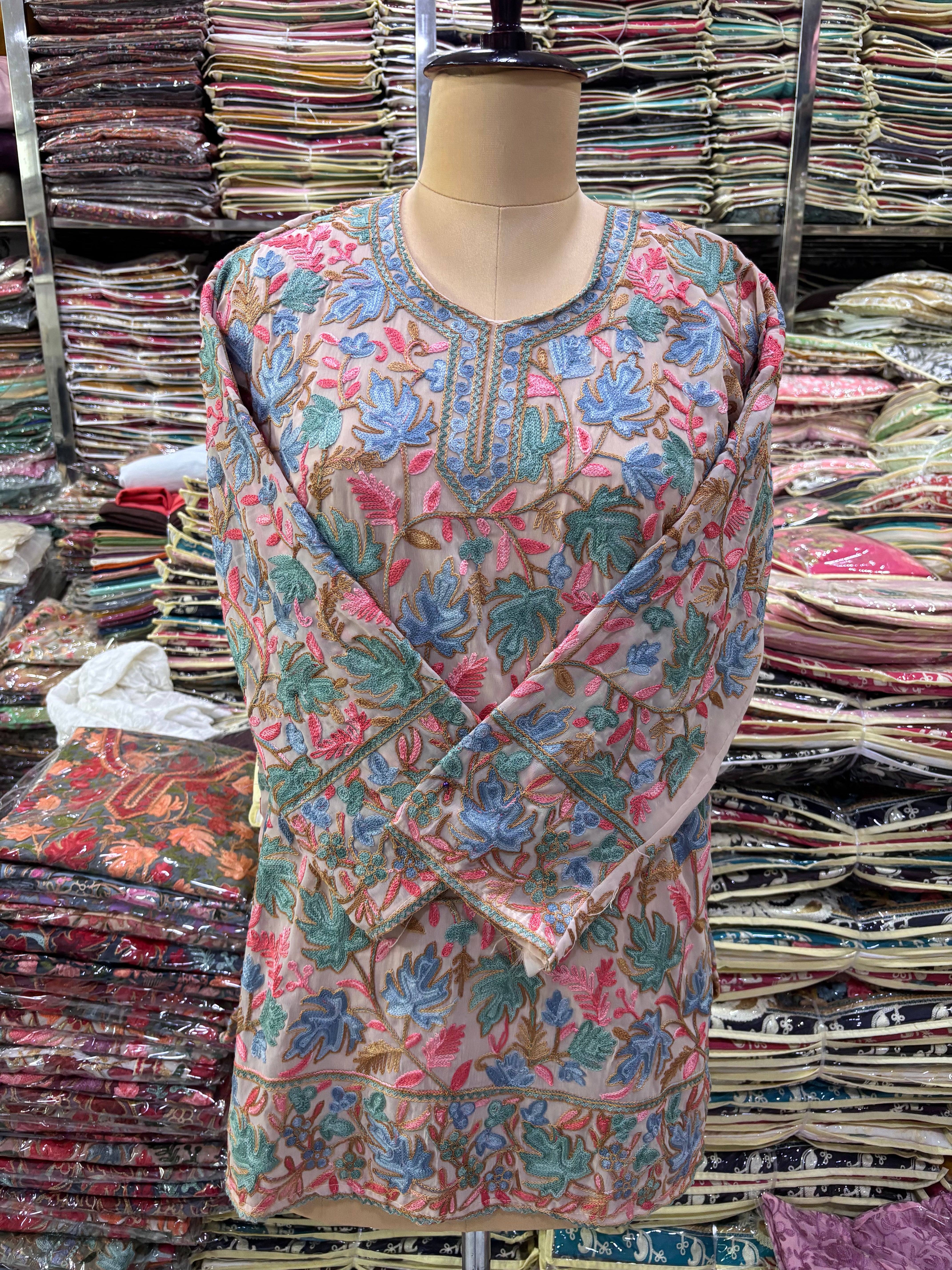 Chinar georgette embroidery kurti size fits upto 42