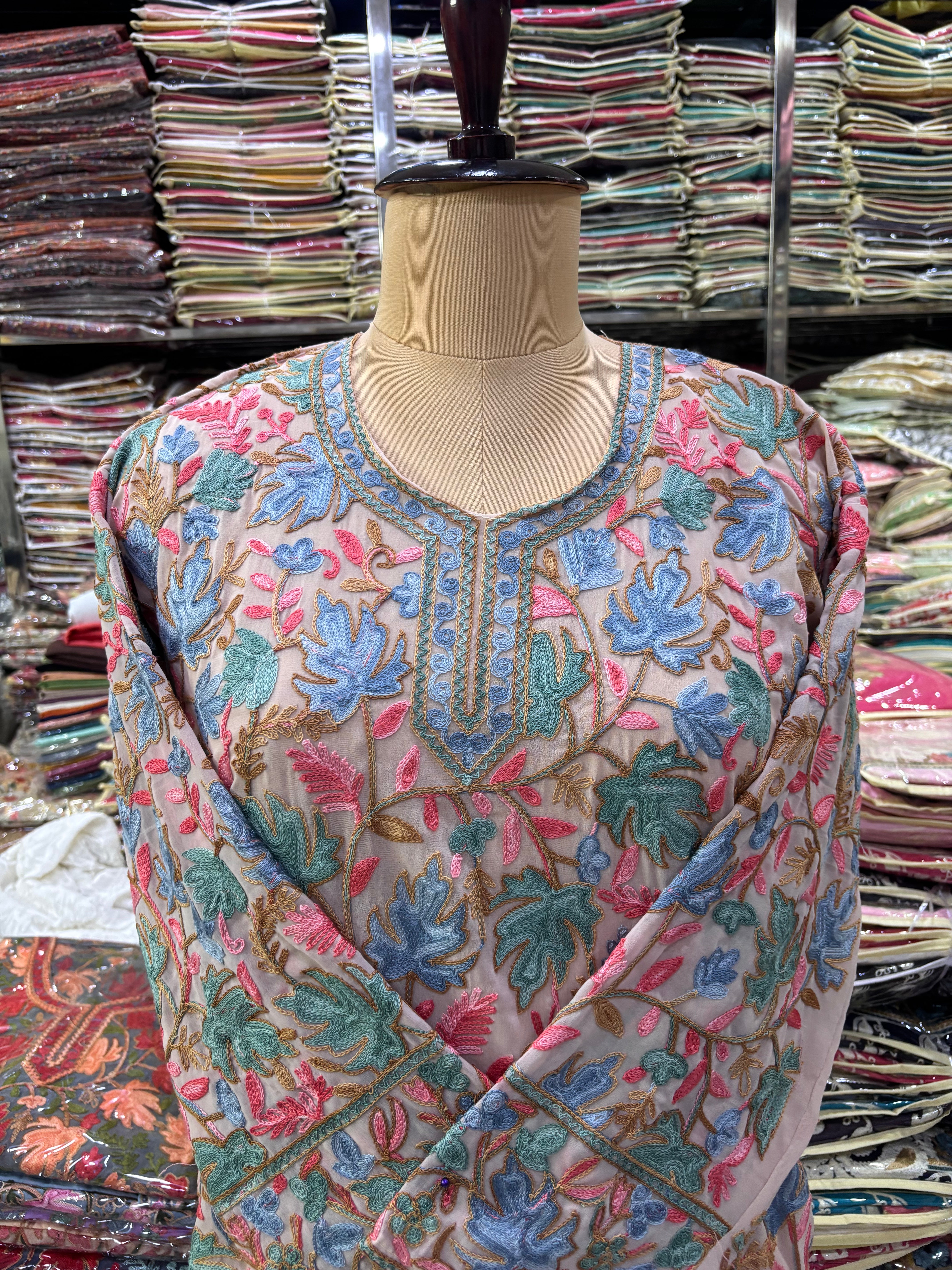 Chinar georgette embroidery kurti size fits upto 42
