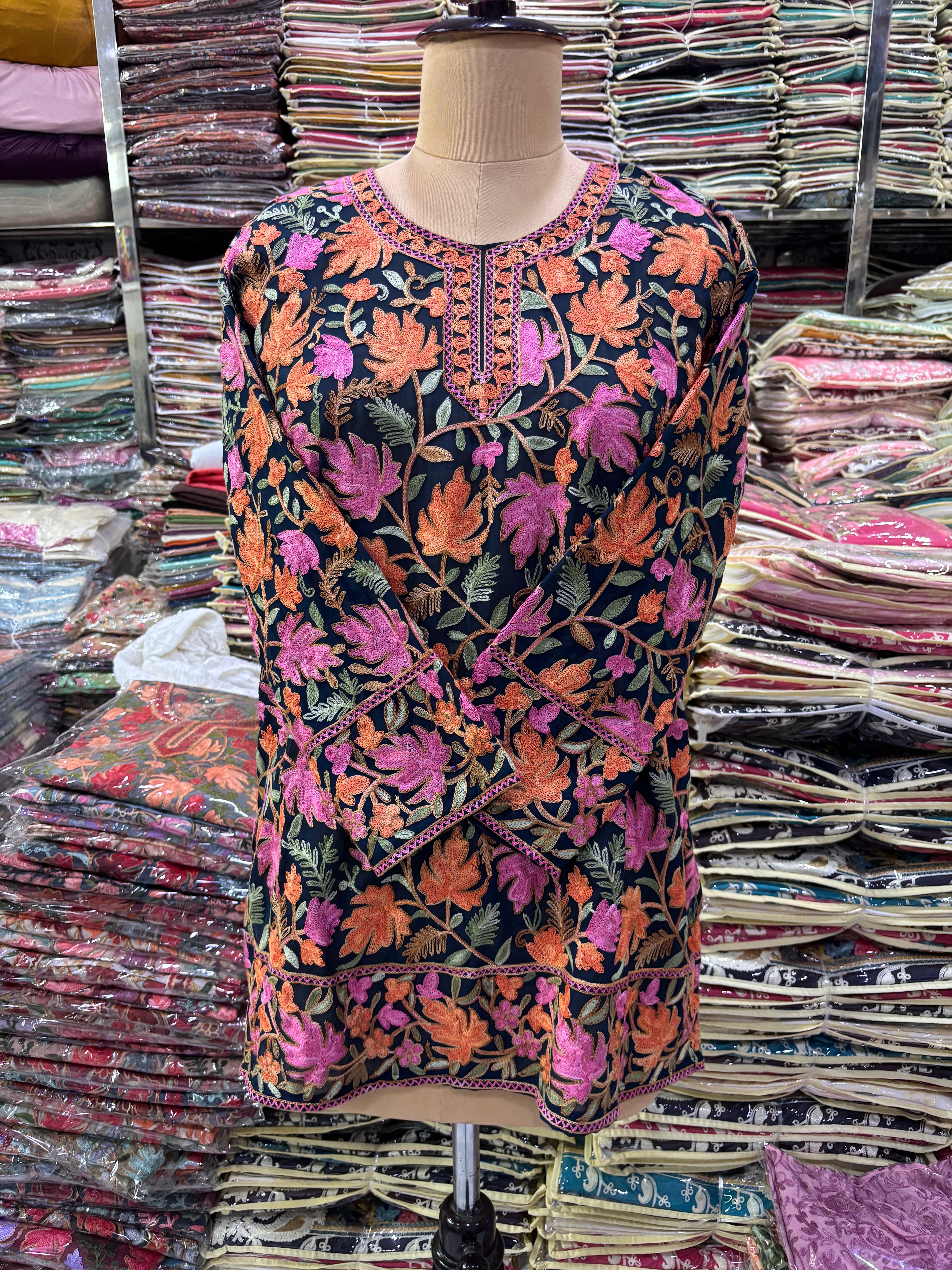 Chinar georgette embroidery kurti size fits upto 42