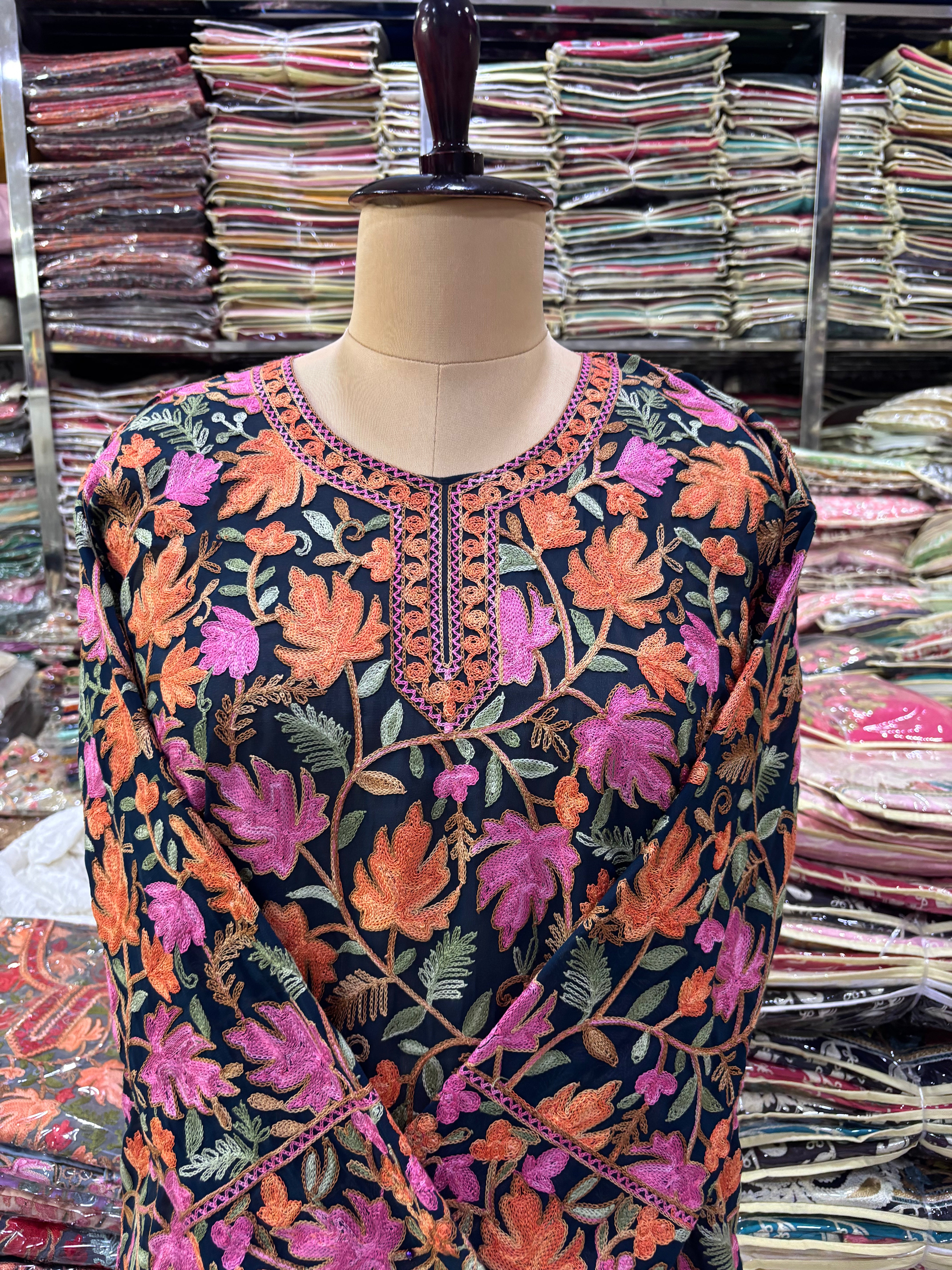 Chinar georgette embroidery kurti size fits upto 42