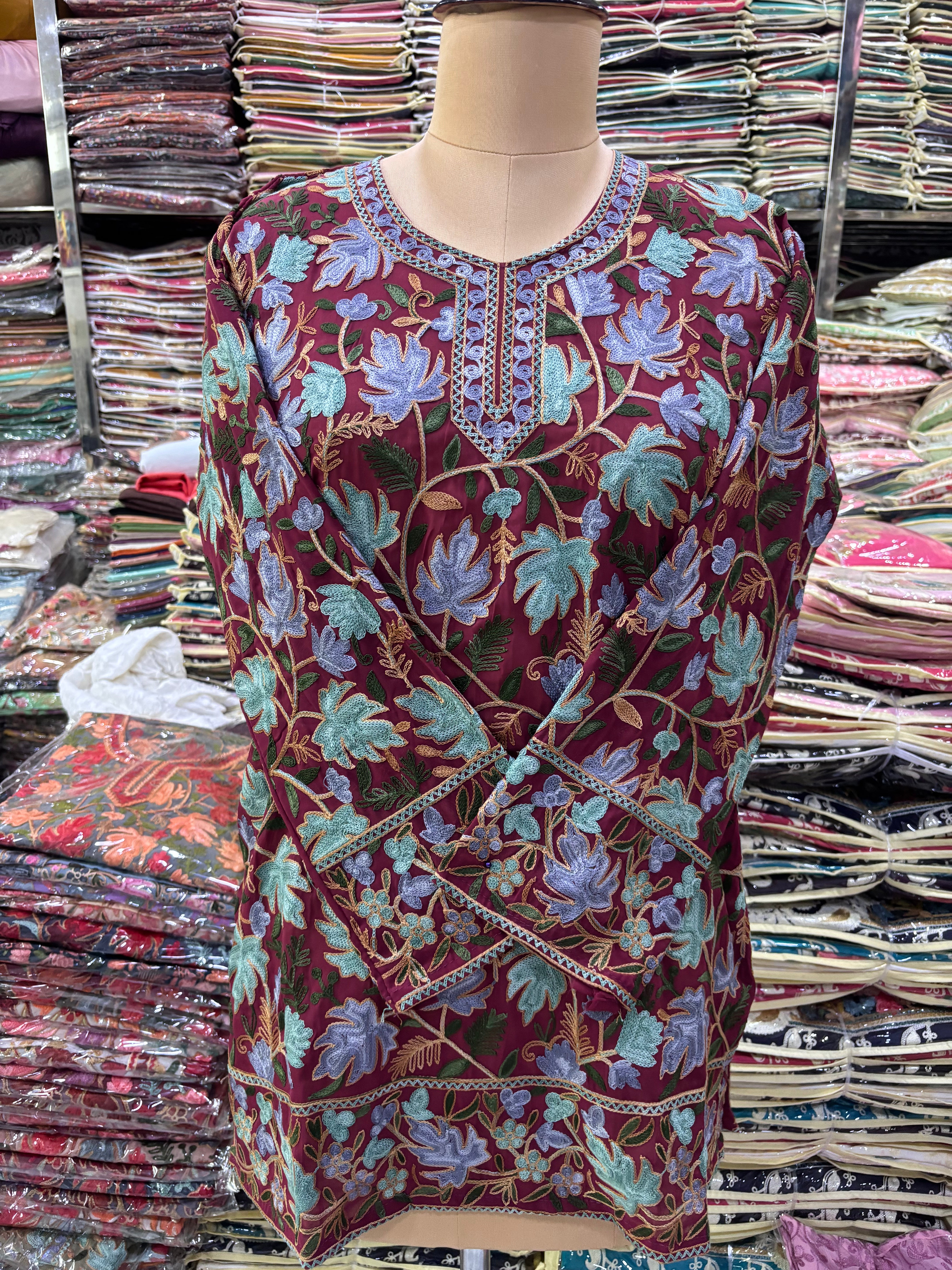 Chinar georgette embroidery kurti size fits upto 42