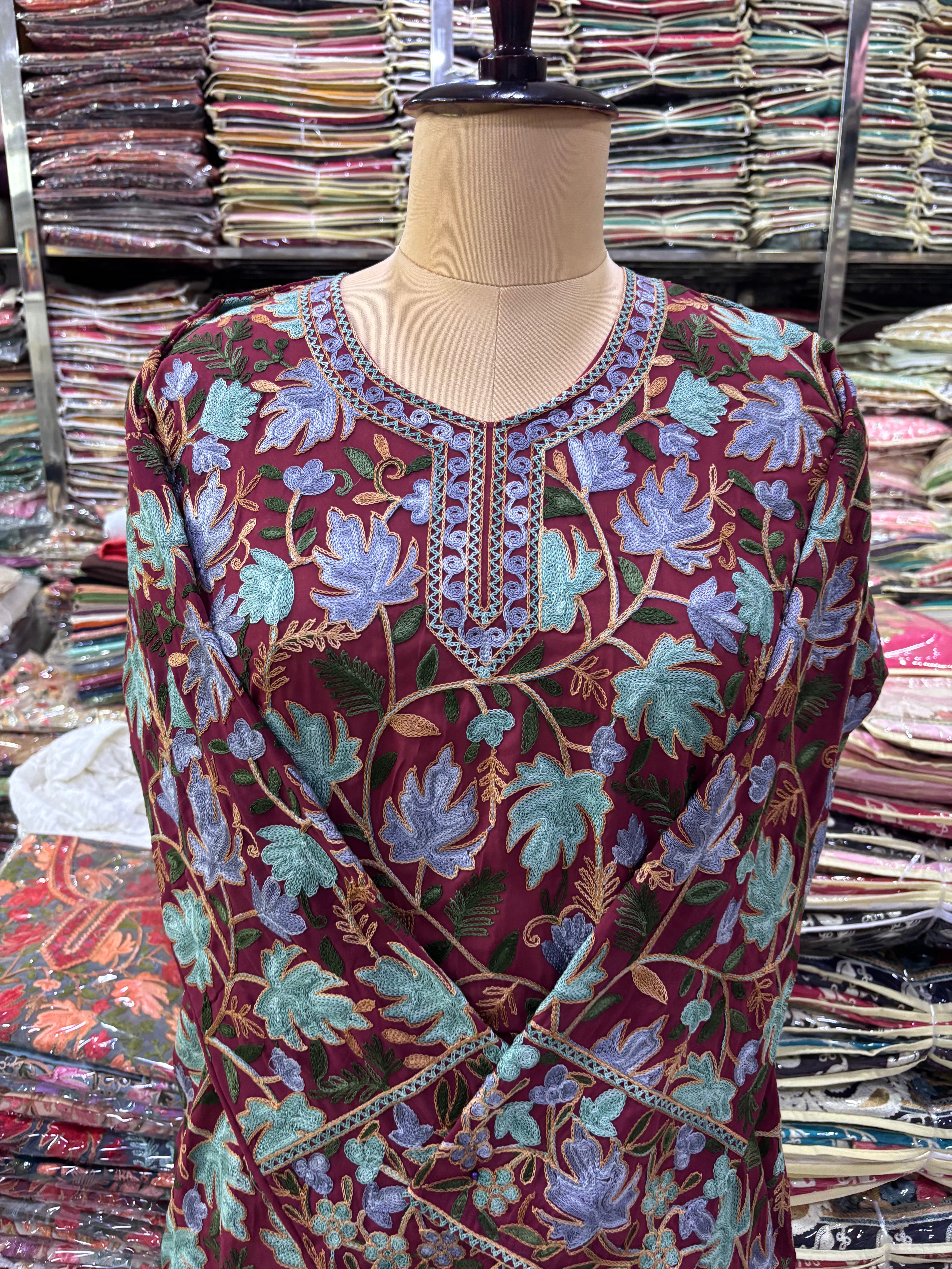 Chinar georgette embroidery kurti size fits upto 42