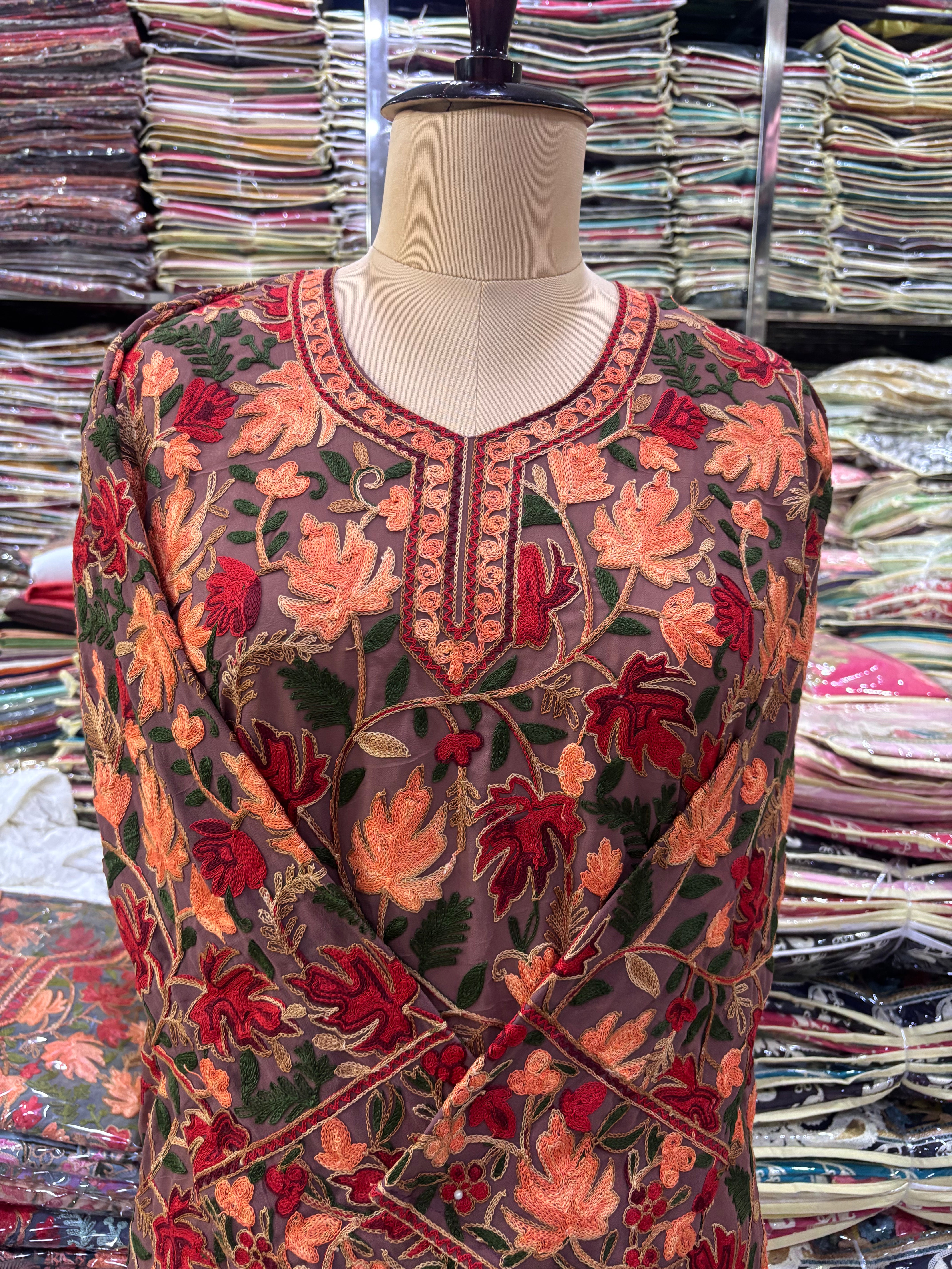 Chinar georgette embroidery kurti size fits upto 42