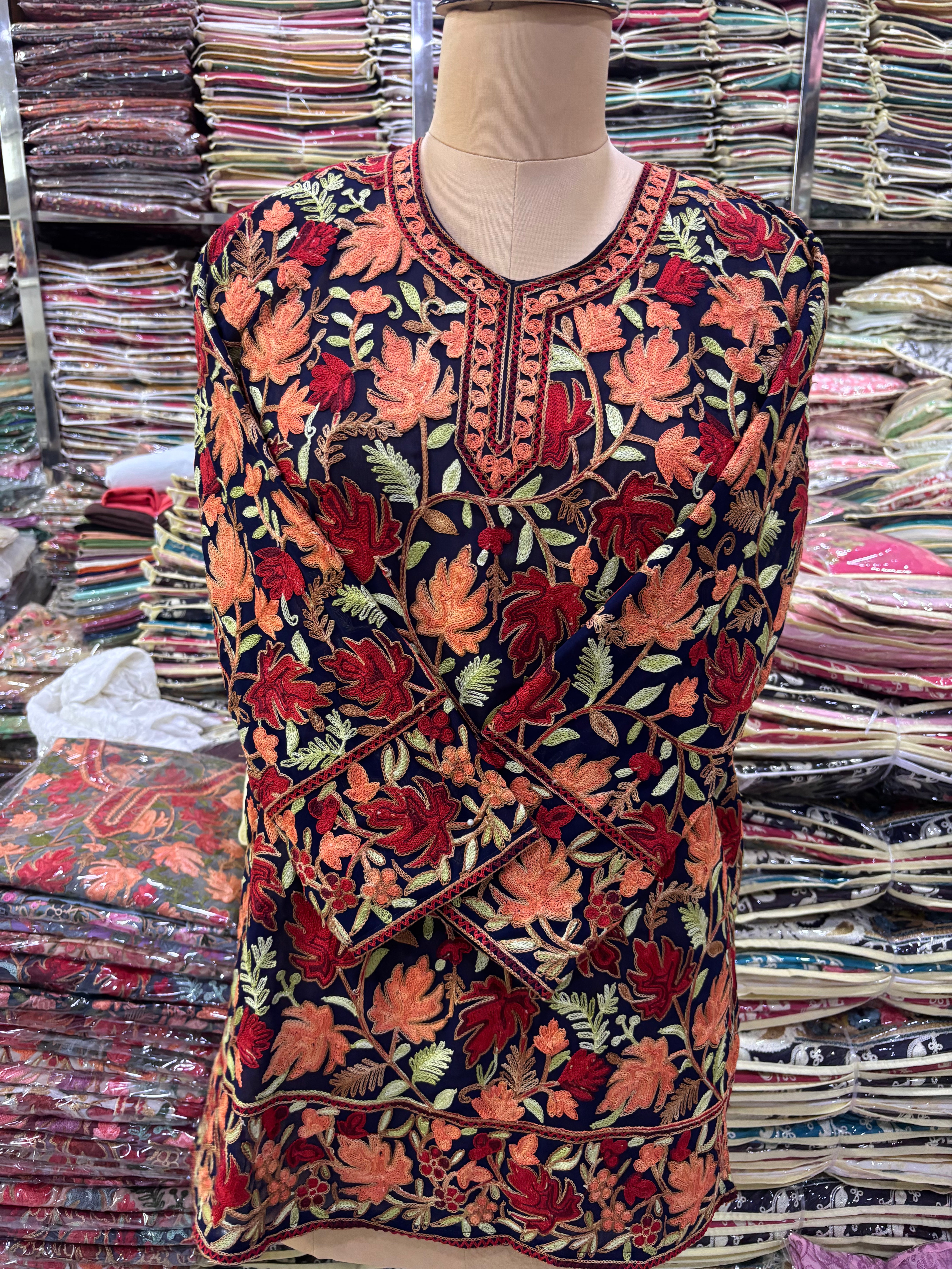 Chinar georgette embroidery kurti size fits upto 42