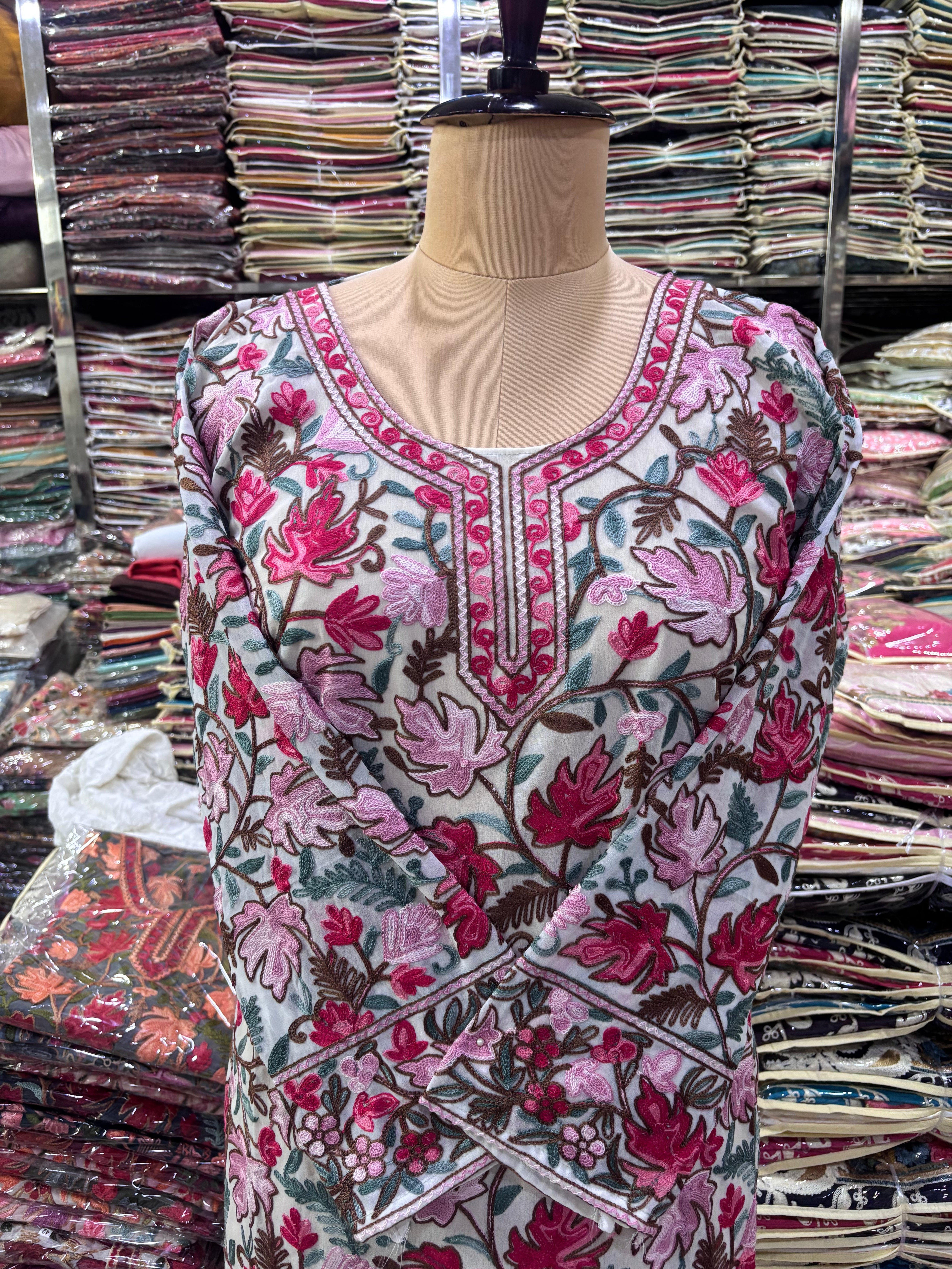 Chinar georgette embroidery kurti