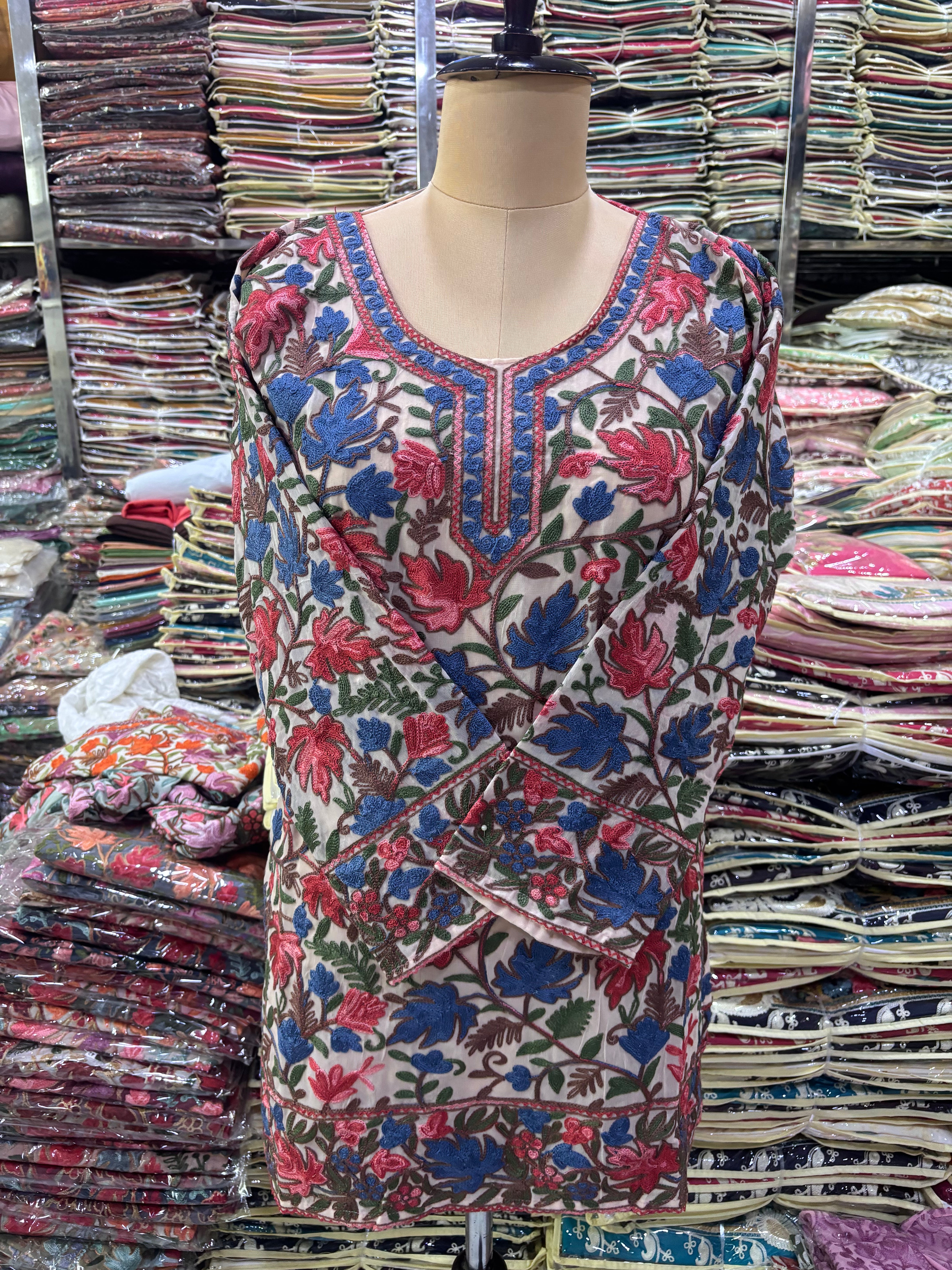 Chinar georgette embroidery kurti