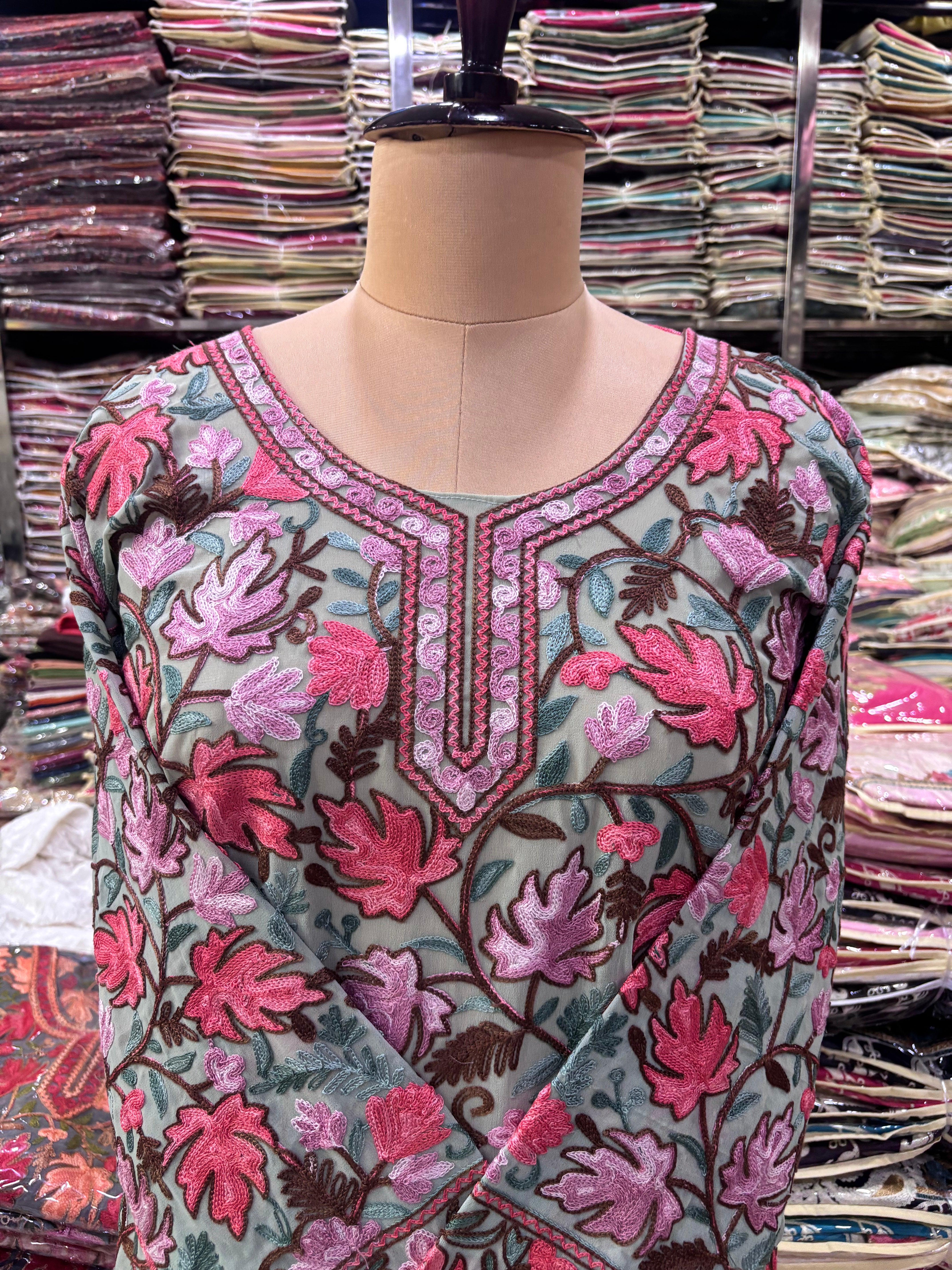 Chinar georgette embroidery kurti