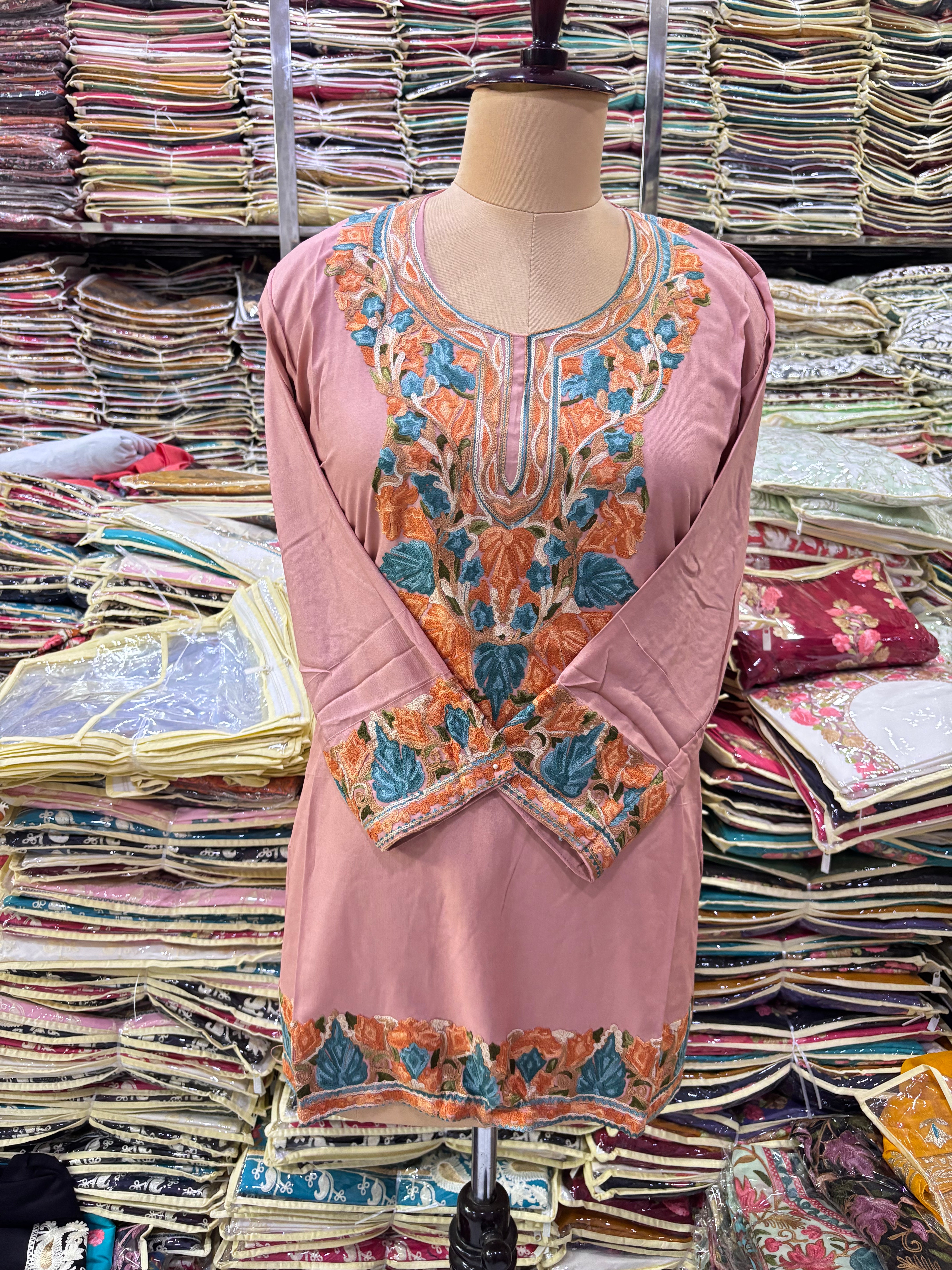 Viscose cotton kurti with embroidery work Size-40