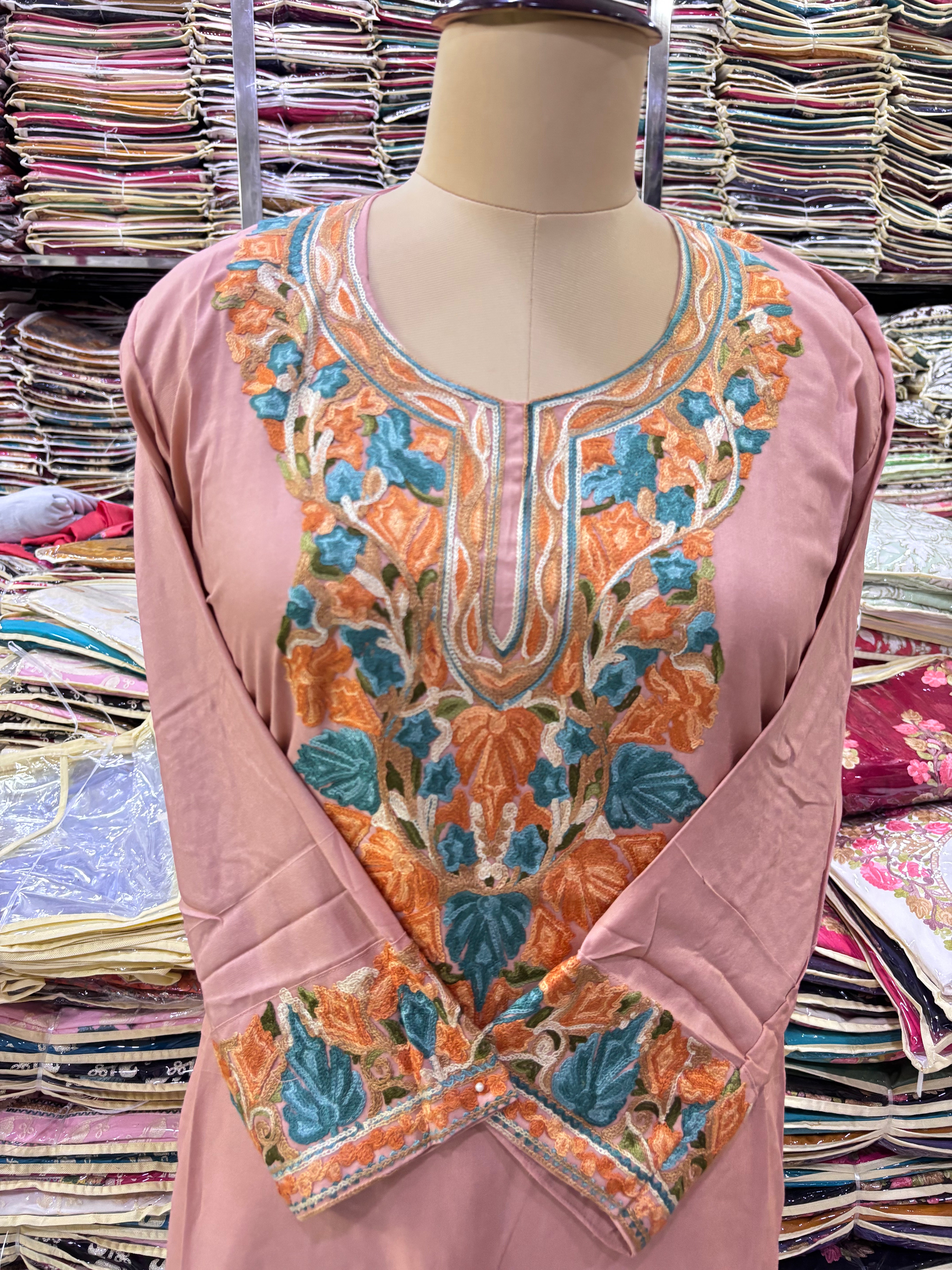 Viscose cotton kurti with embroidery work Size-40