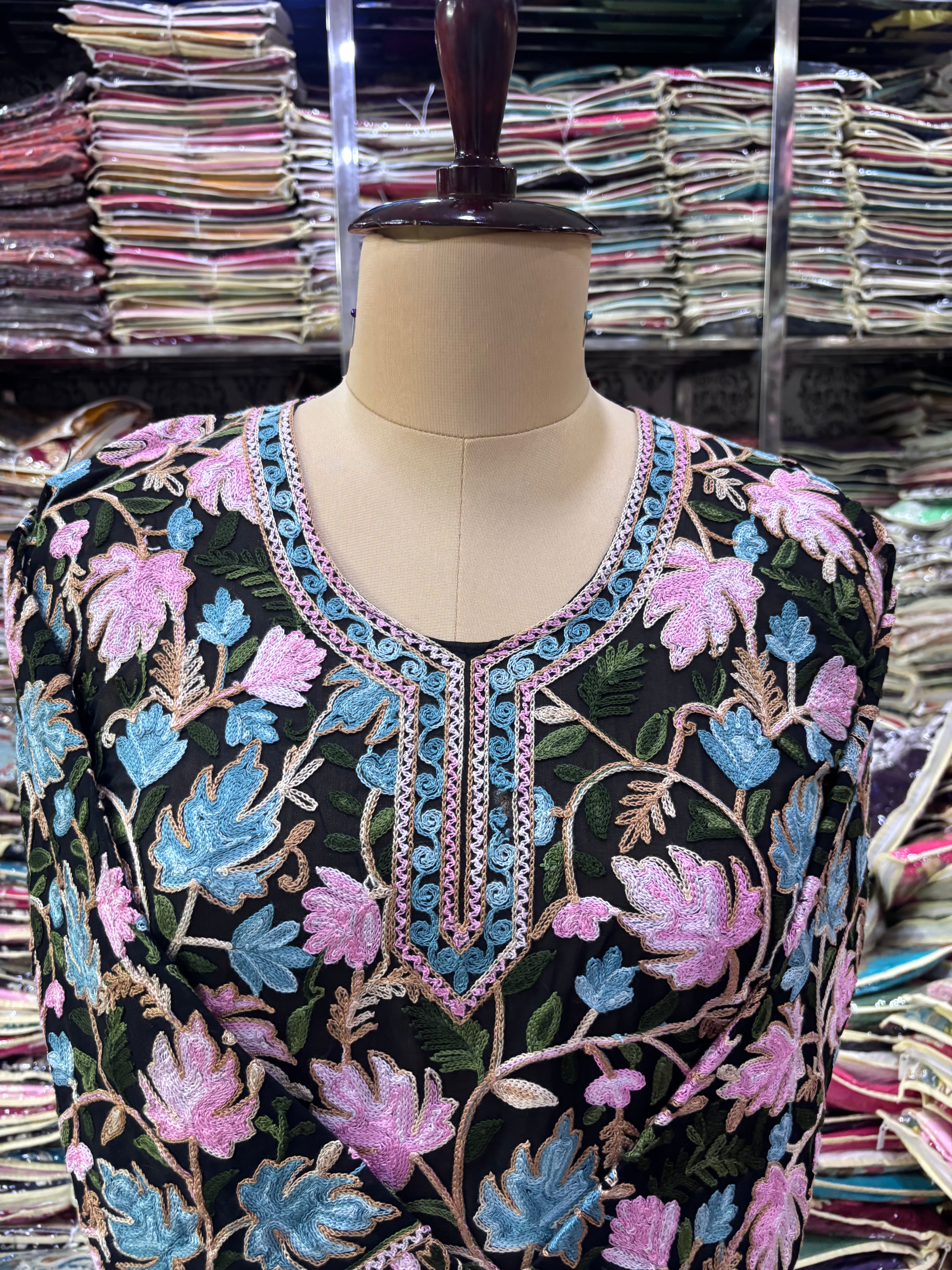Chinar georgette embroidery kurti fits upto 40