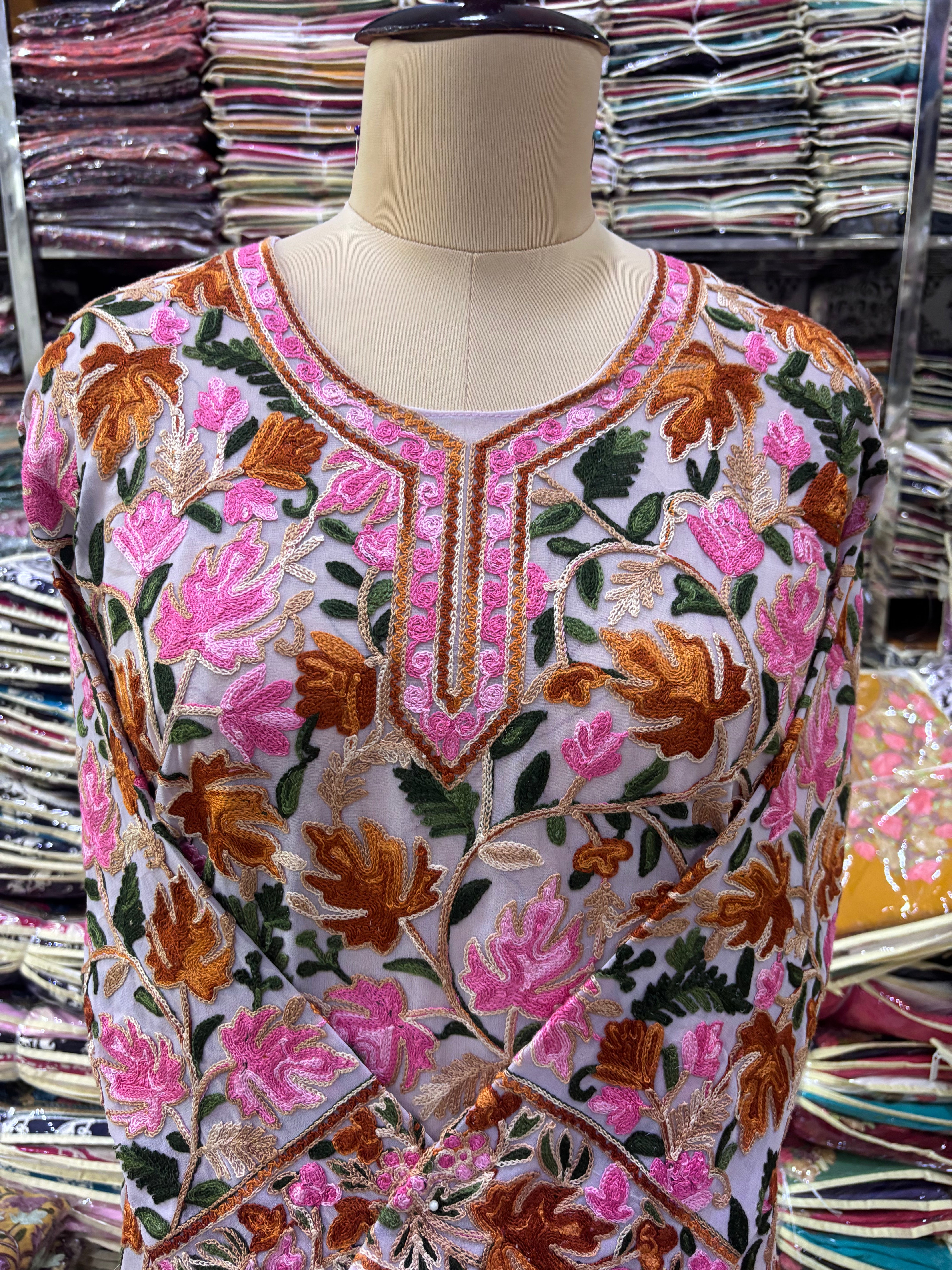 Chinar georgette embroidery kurti fits upto 42