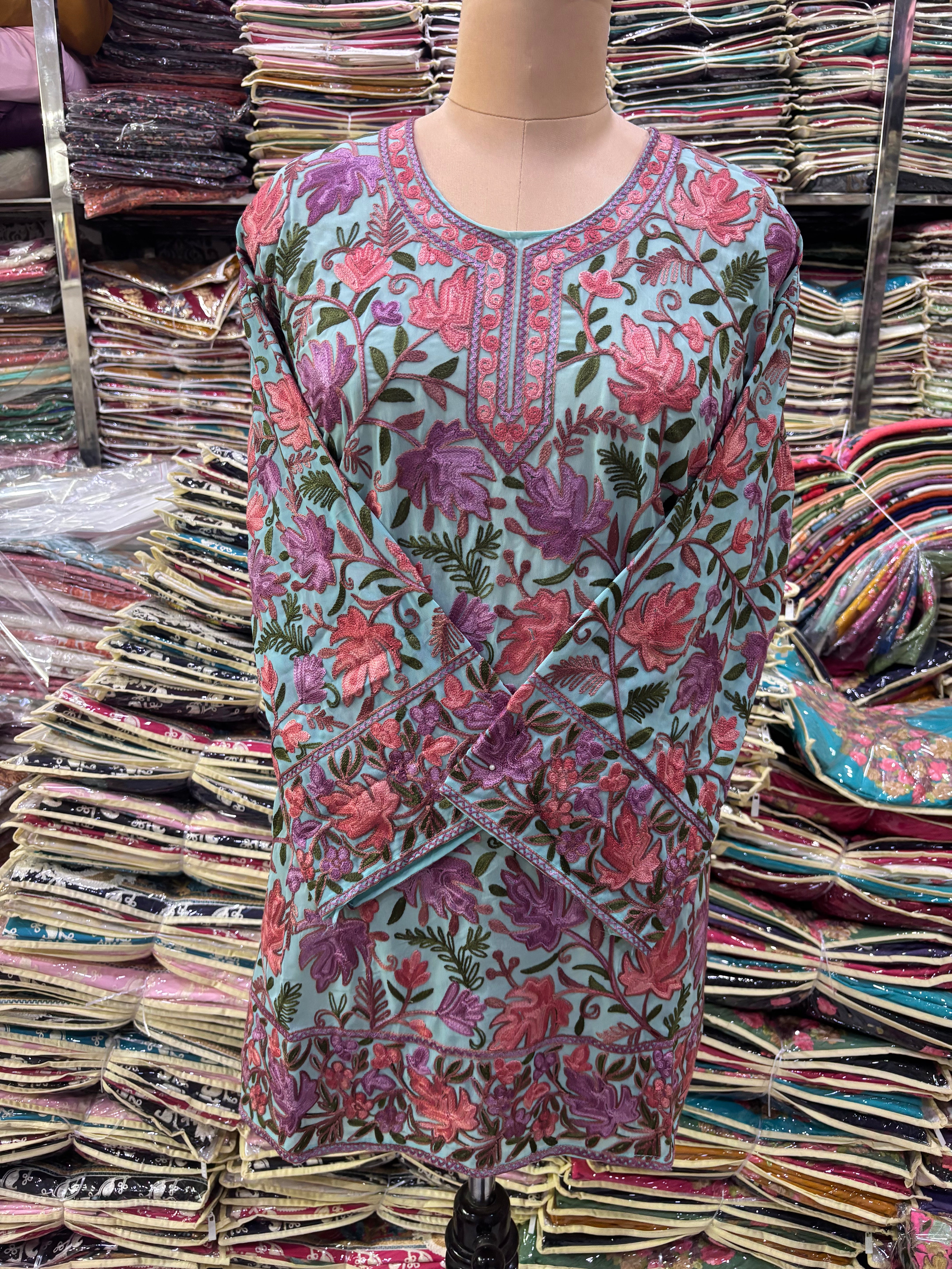 Chinar georgette embroidery kurti fits upto 50