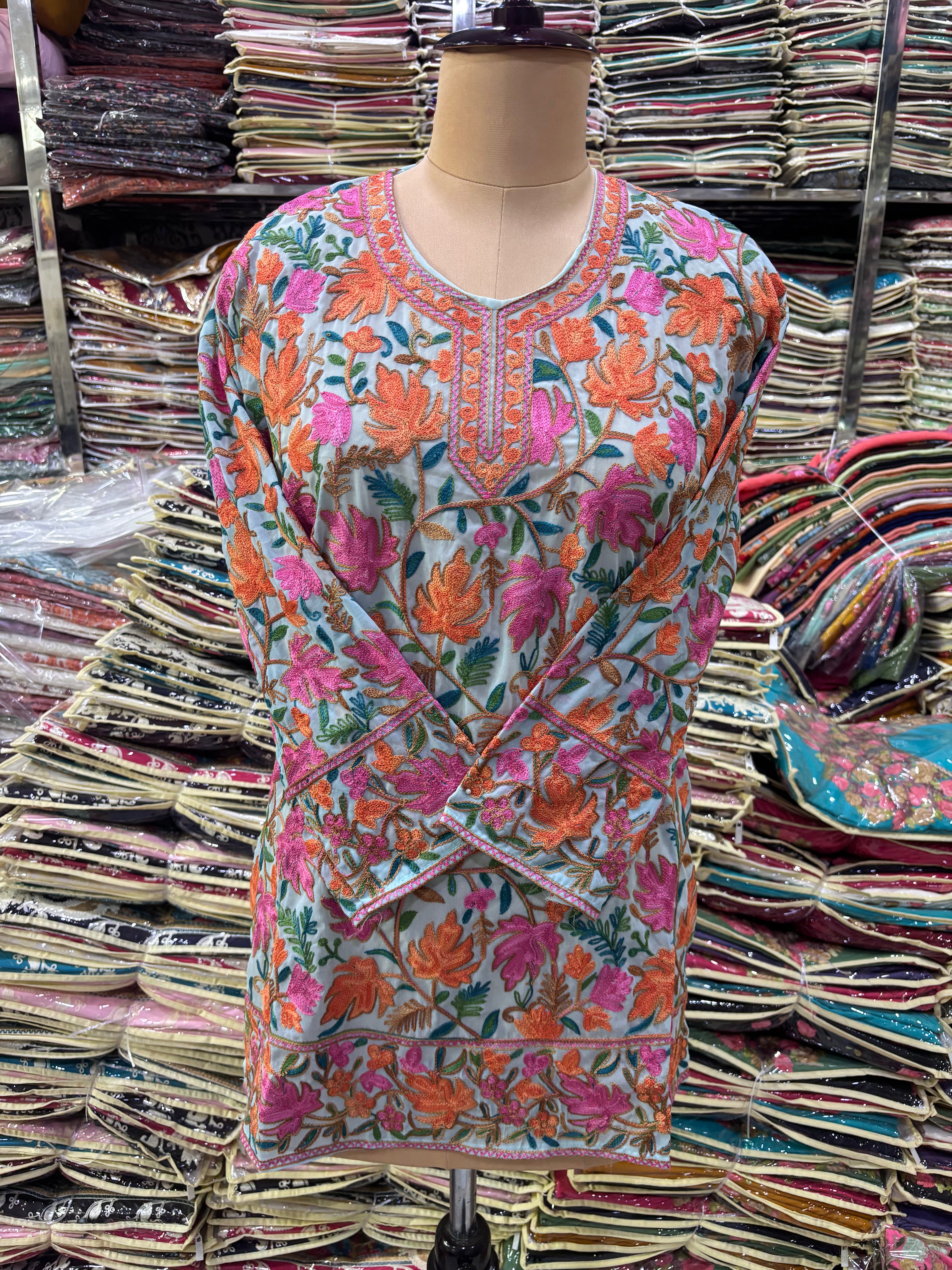 Chinar georgette embroidery kurti fits upto 42
