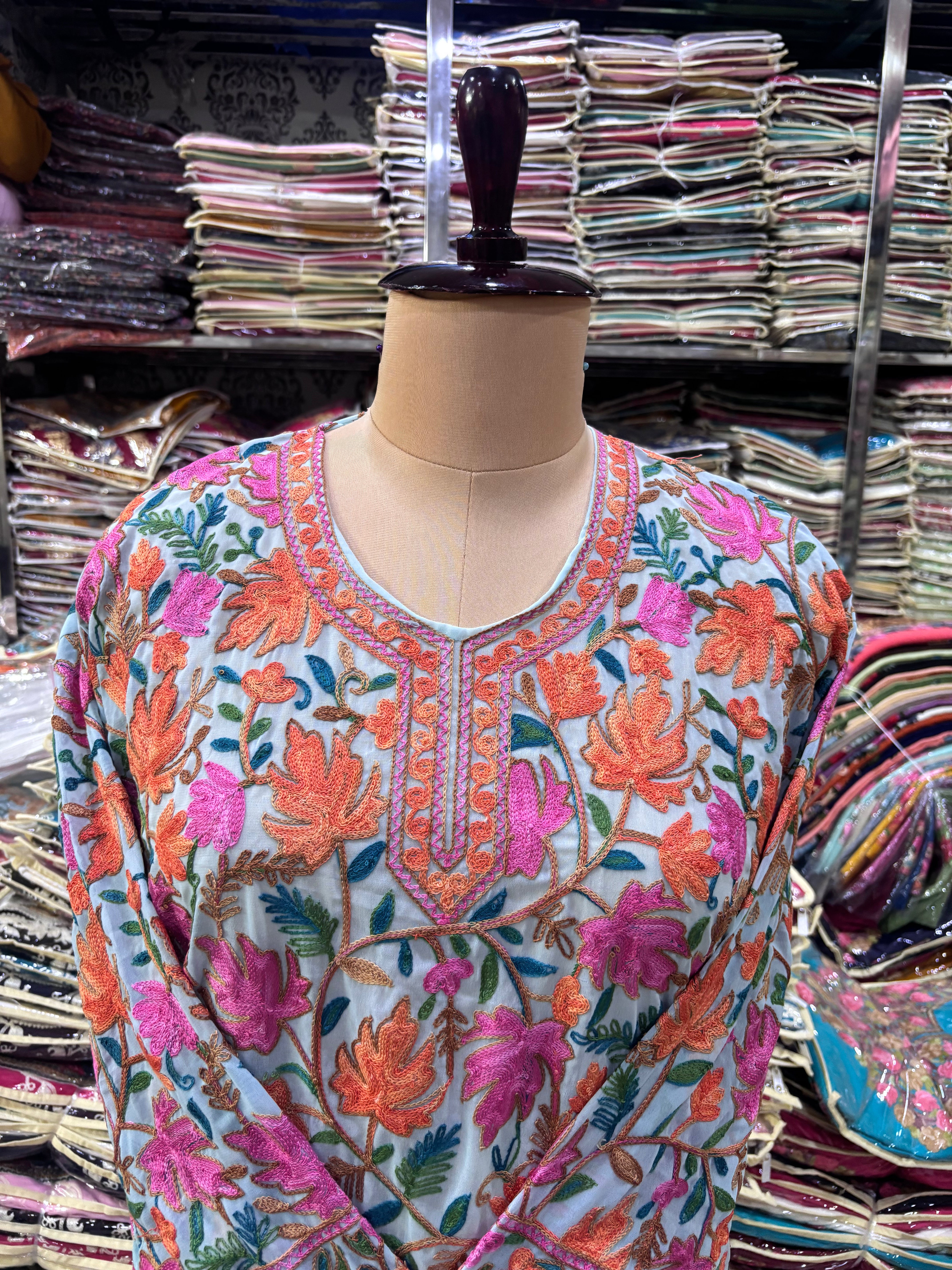 Chinar georgette embroidery kurti fits upto 42