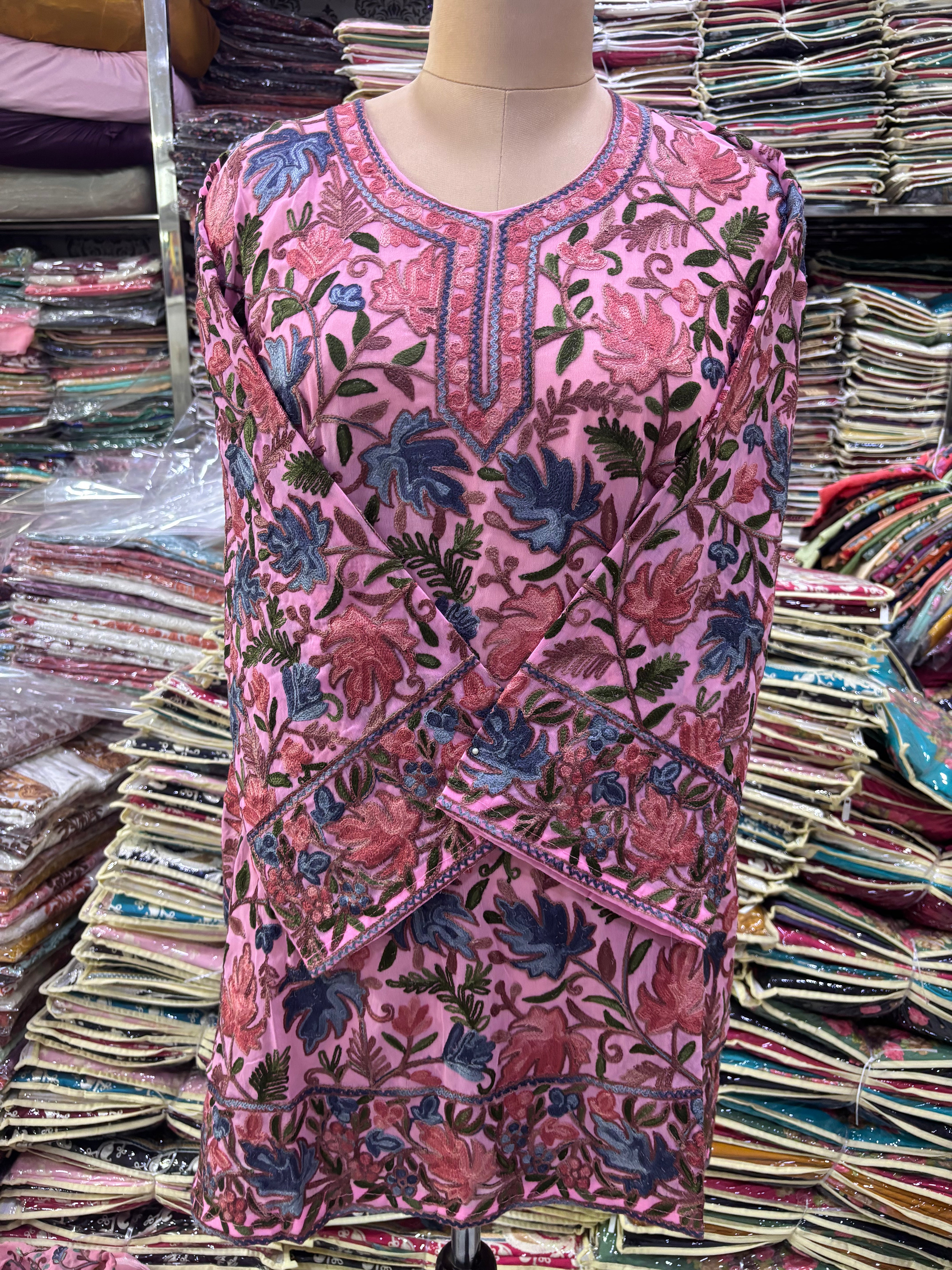 Chinar georgette embroidery kurti fits upto 50