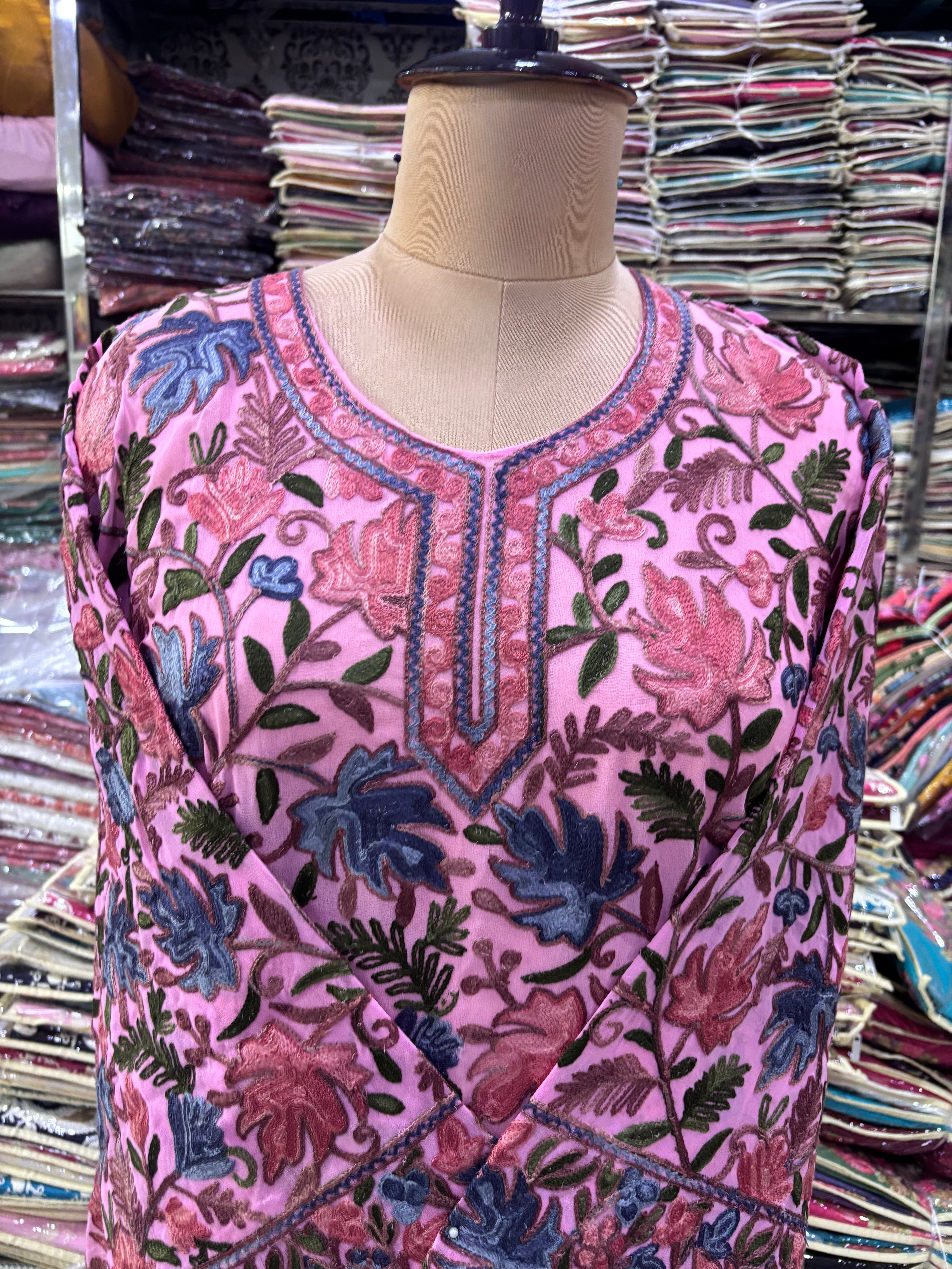Chinar georgette embroidery kurti fits upto 50