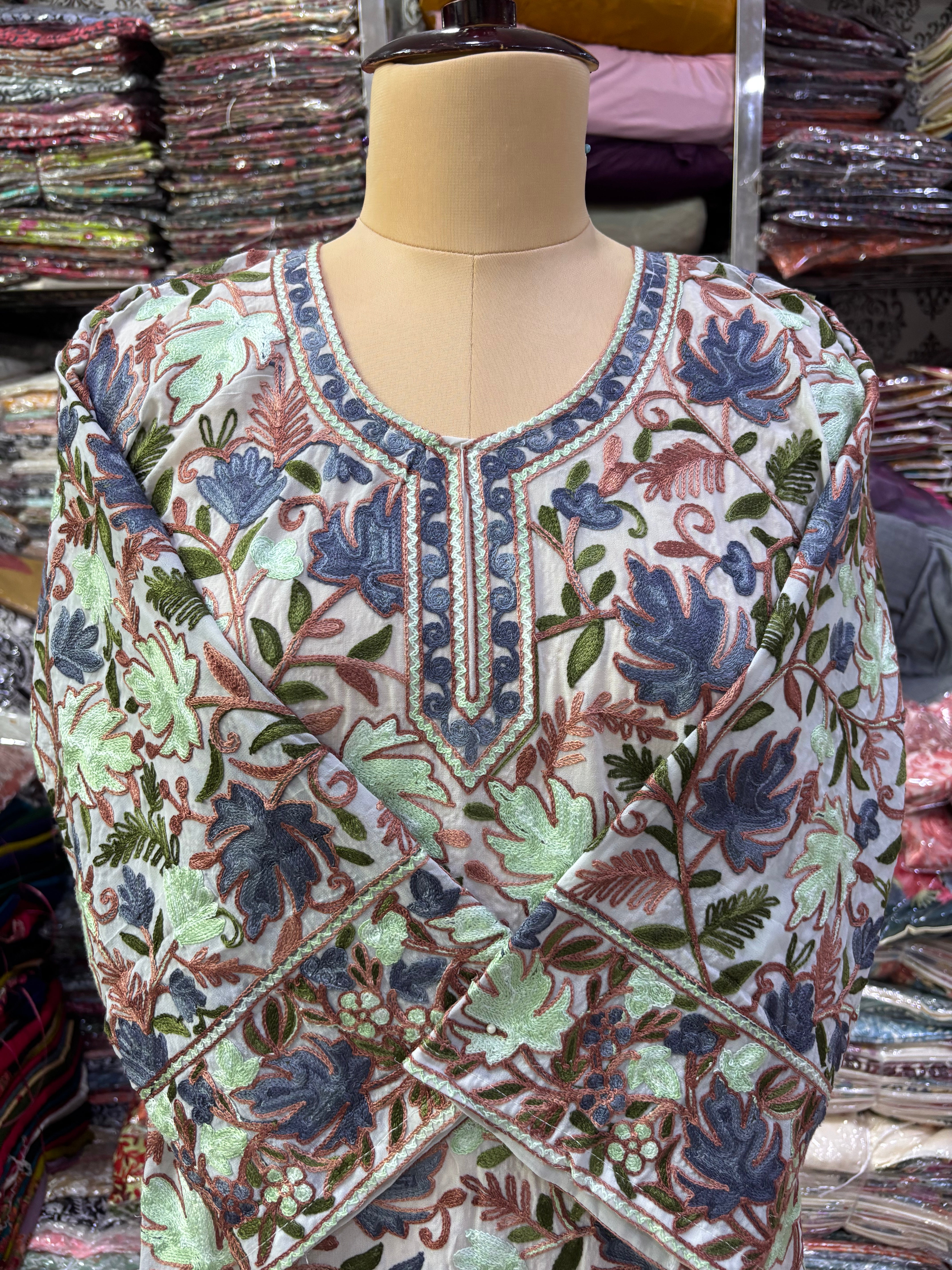 Grey Georgette chinar top