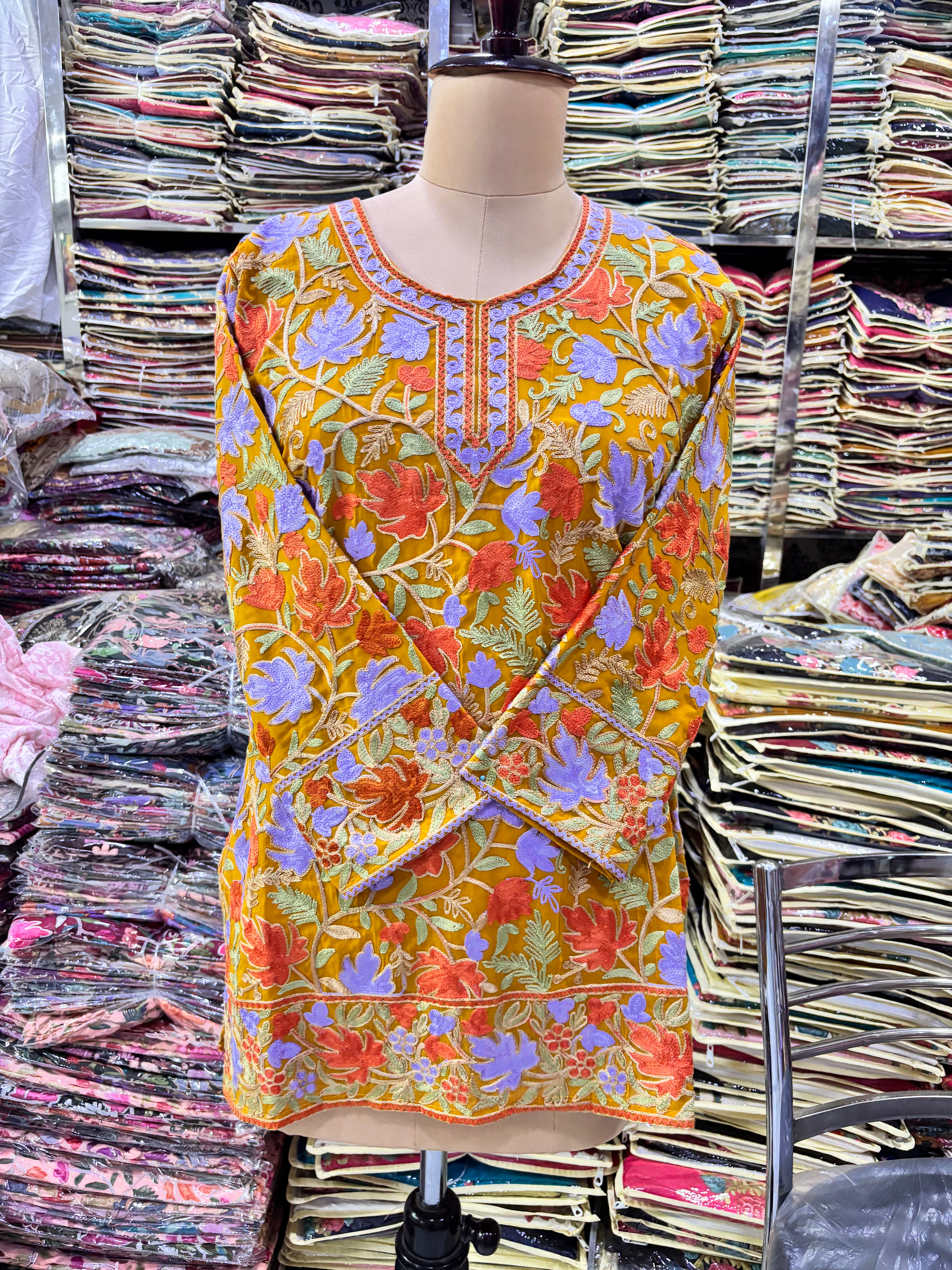 Chinar georgette embroidery kurti fits upto 44 xxl