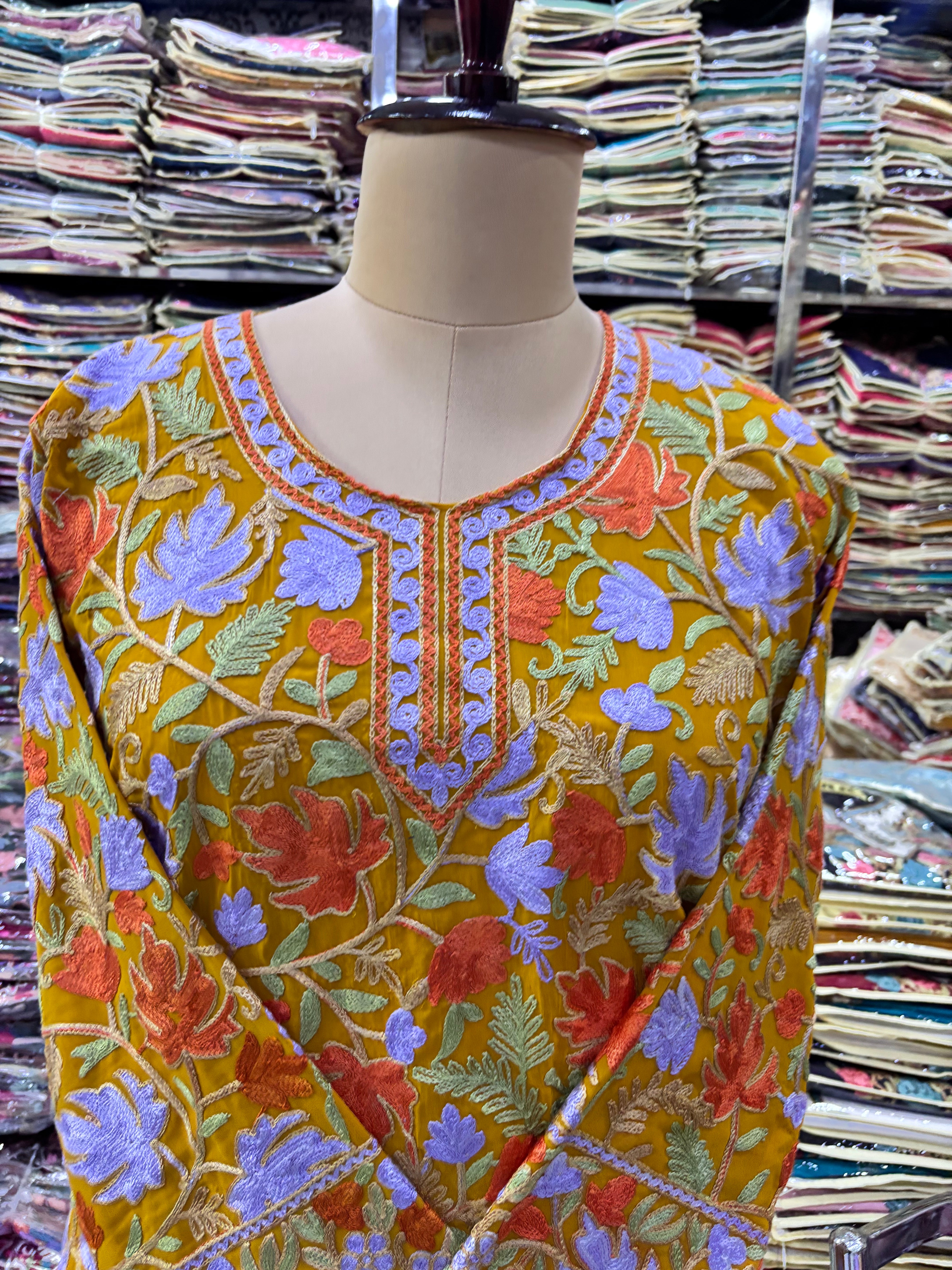 Chinar georgette embroidery kurti fits upto 44 xxl