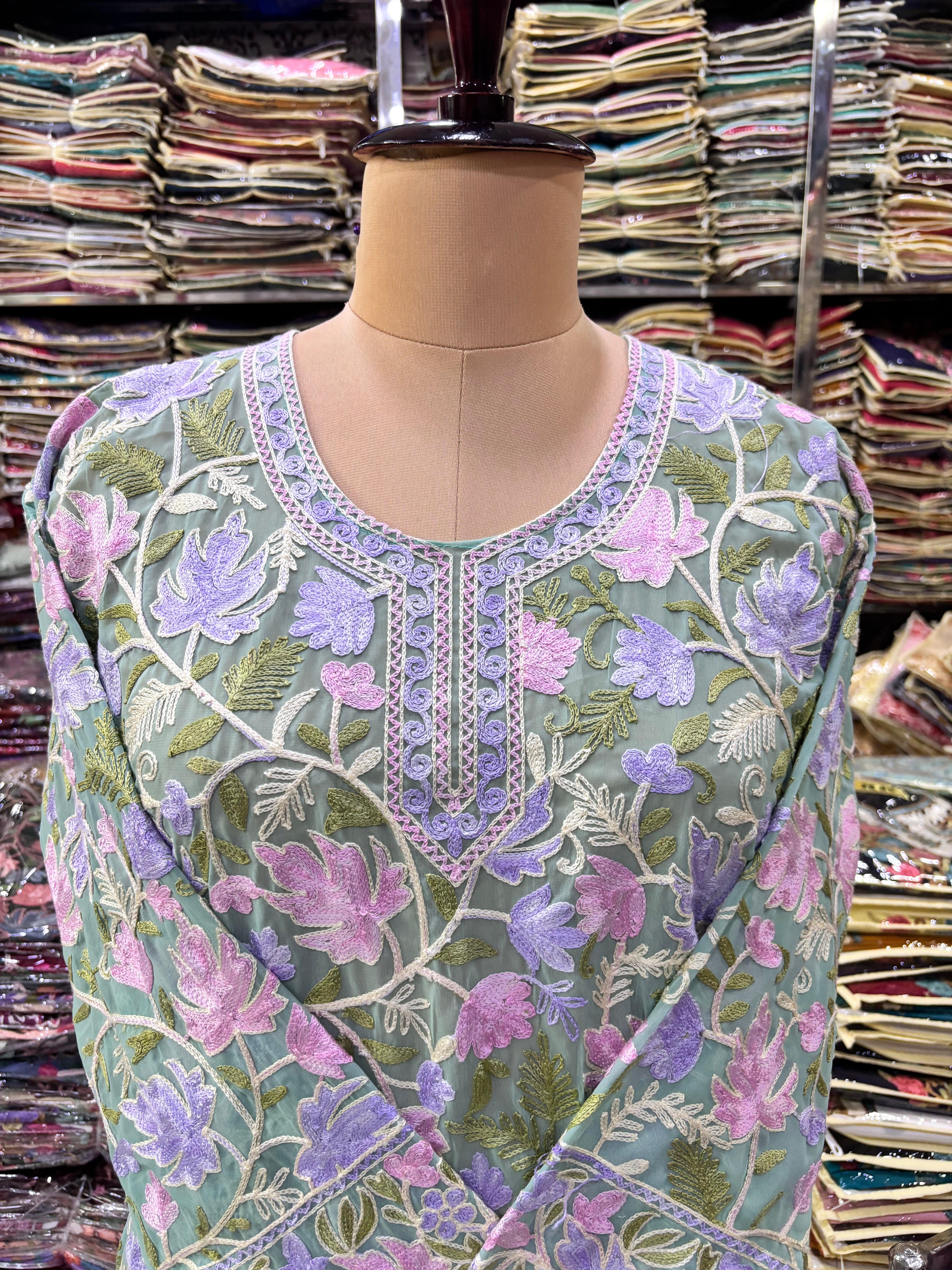 Chinar georgette embroidery kurti fits upto 44 xxl