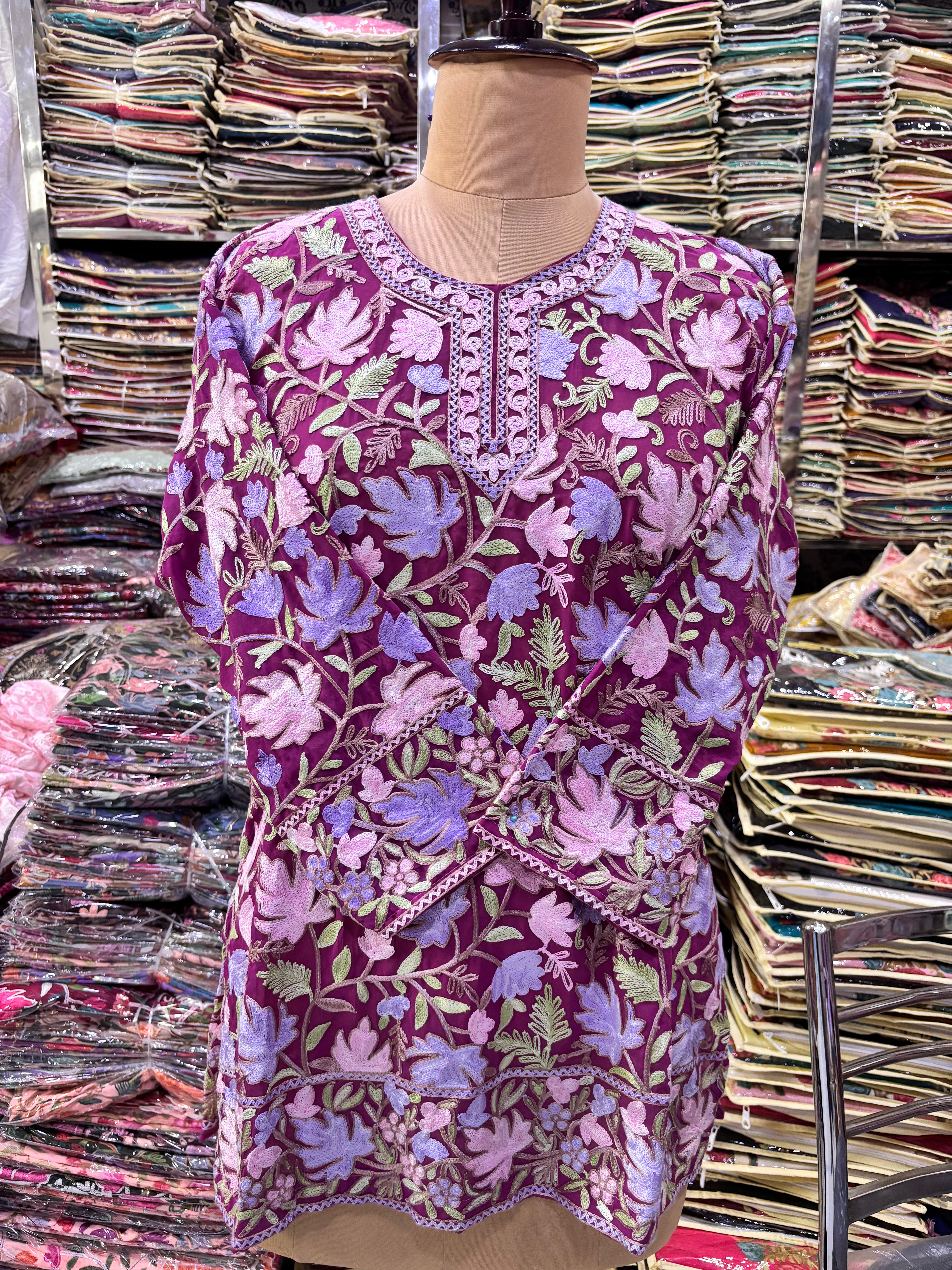 Chinar georgette embroidery kurti fits upto 44 xxl
