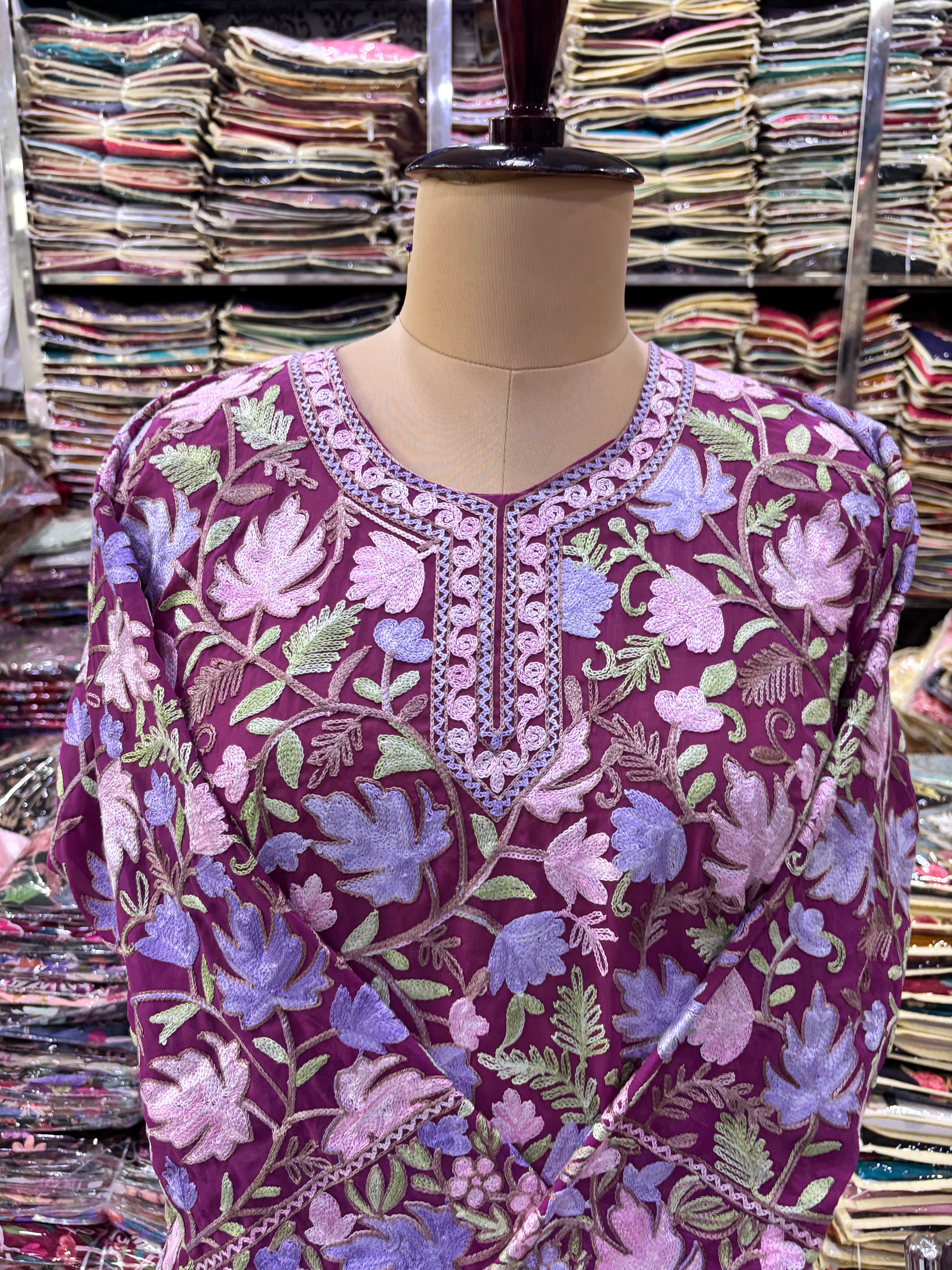 Chinar georgette embroidery kurti fits upto 44 xxl