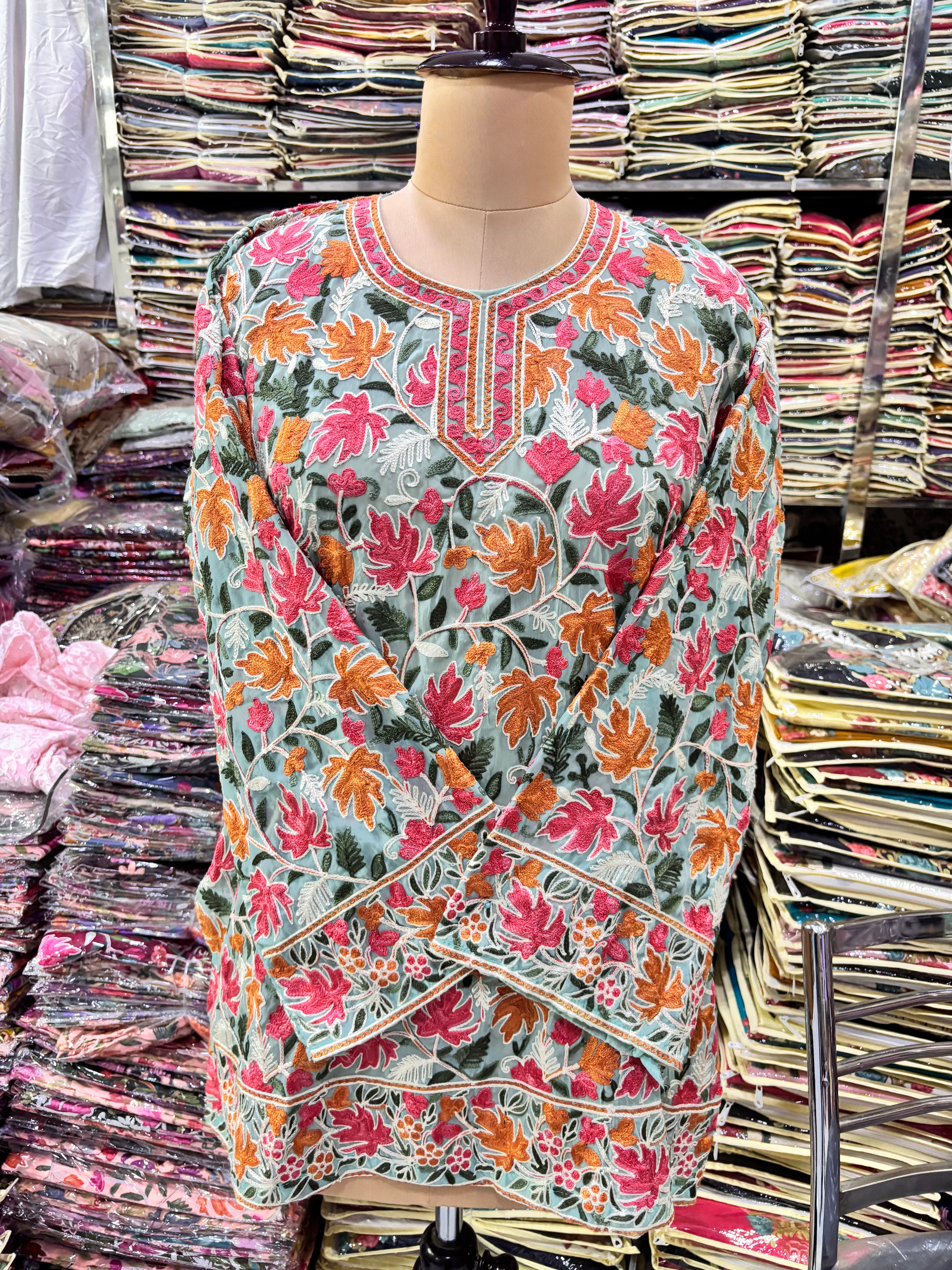 Chinar georgette embroidery kurti fits upto 44 xxl