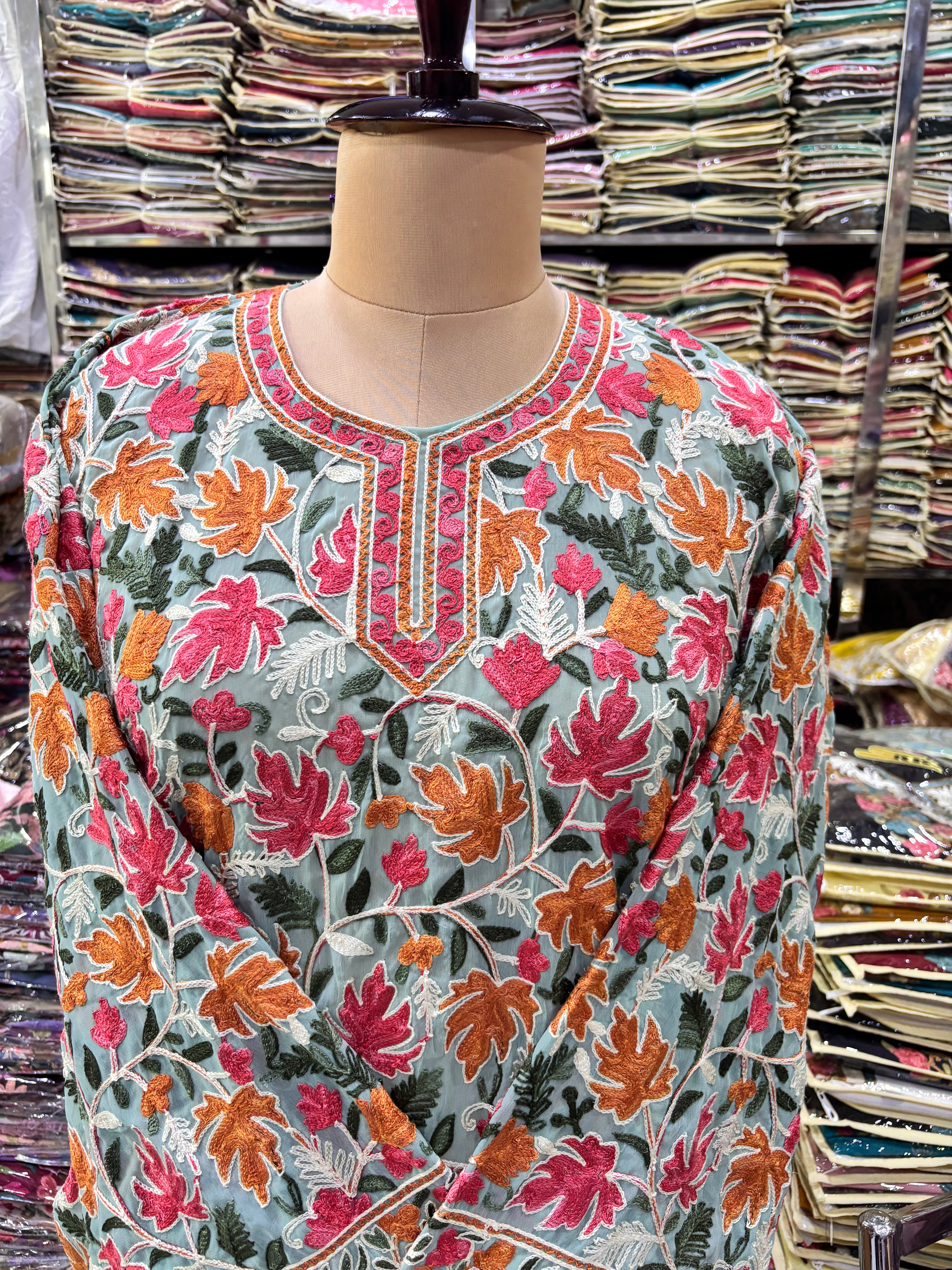 Chinar georgette embroidery kurti fits upto 44 xxl