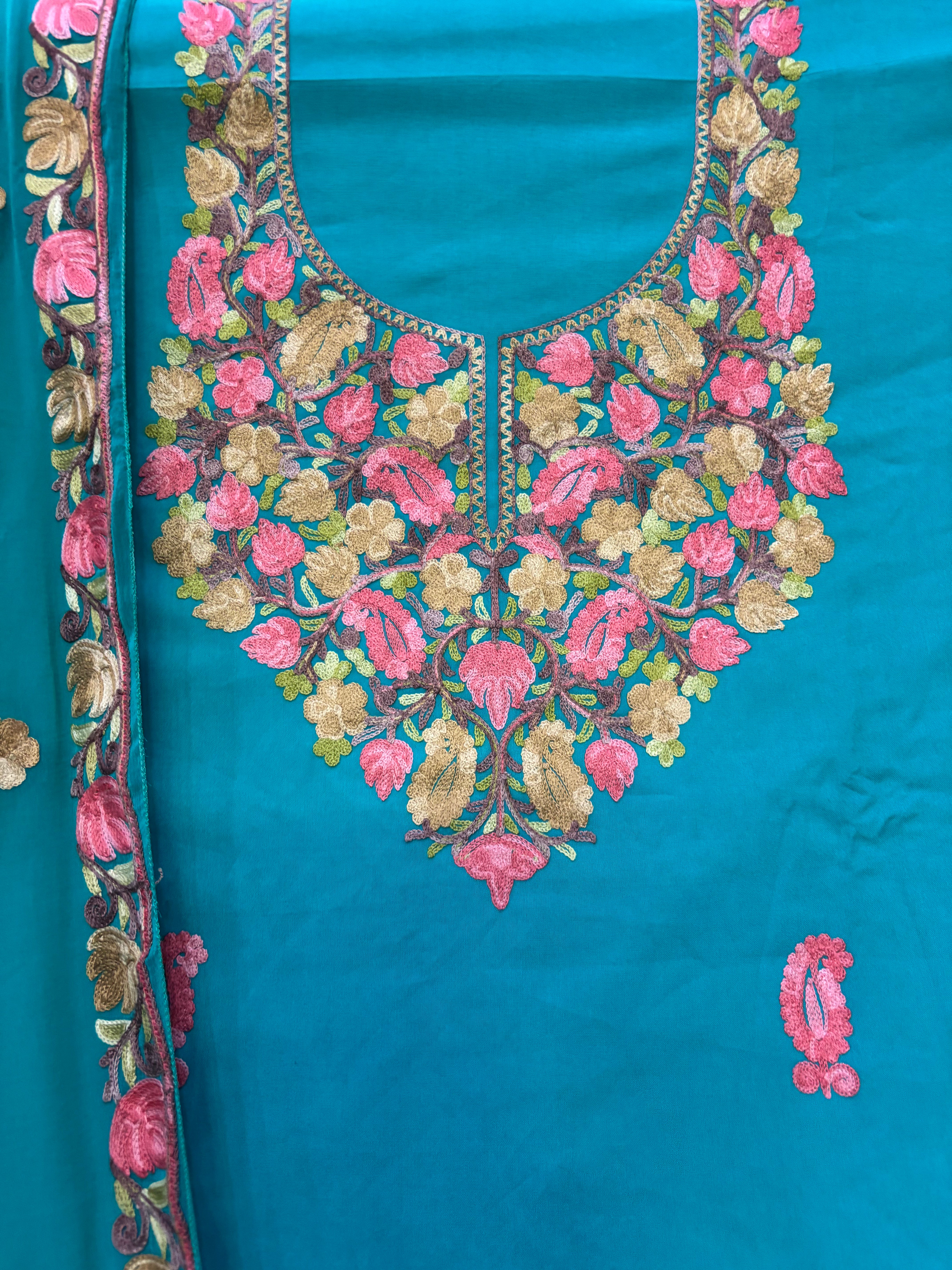 Pure rayon cotton embroidery suit set