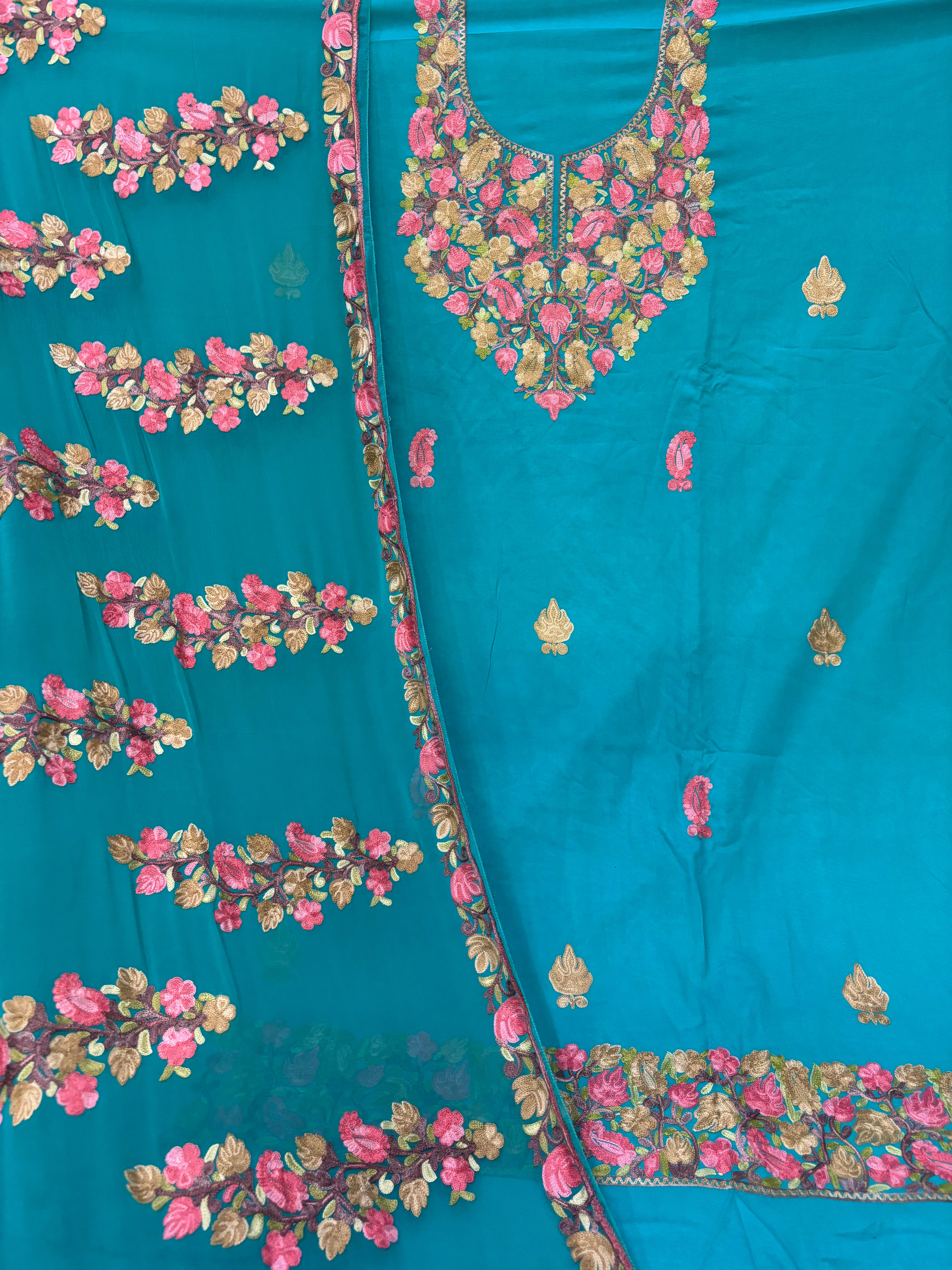 Pure rayon cotton embroidery suit set