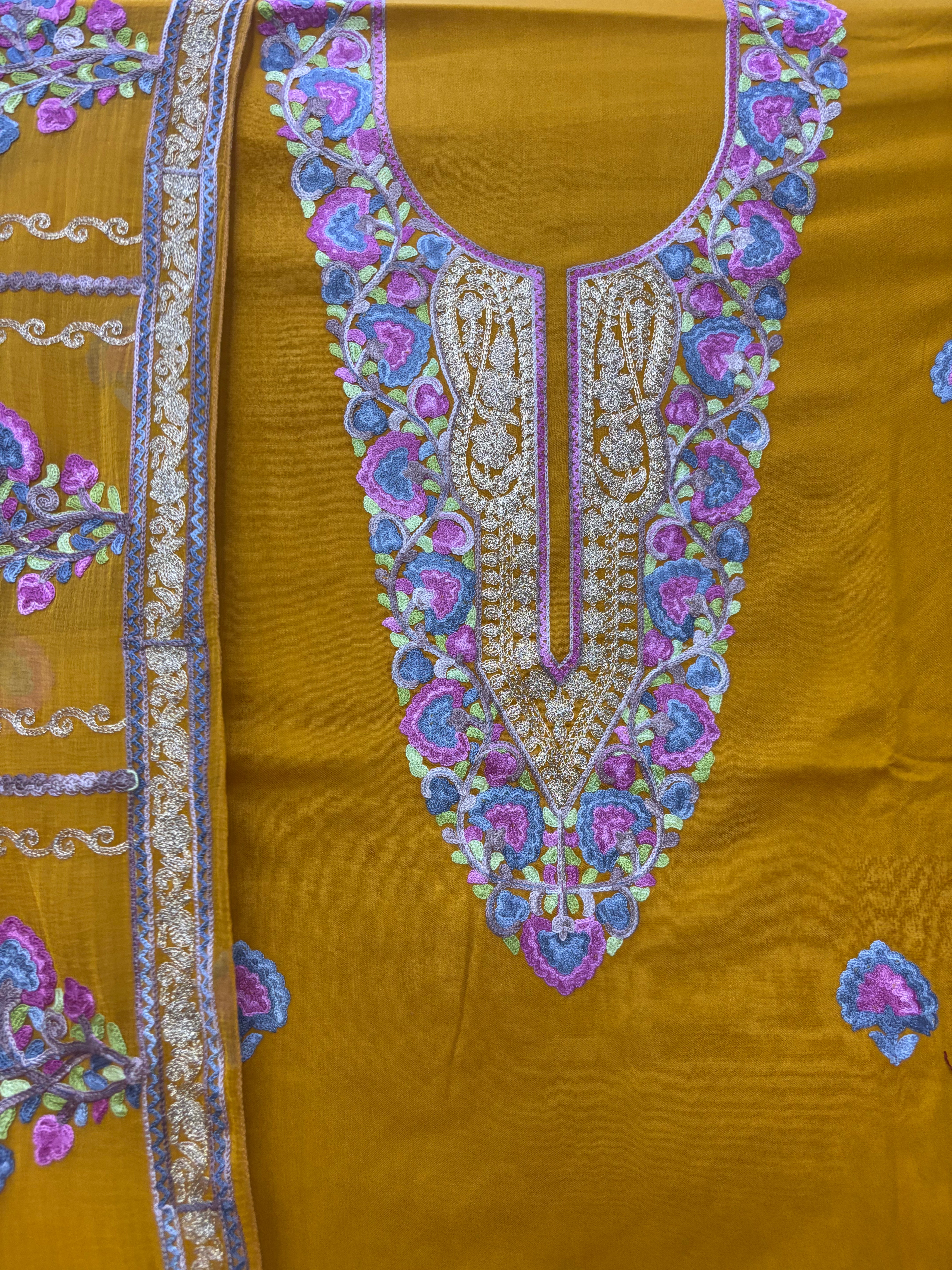 Pure rayon cotton embroidery suit set