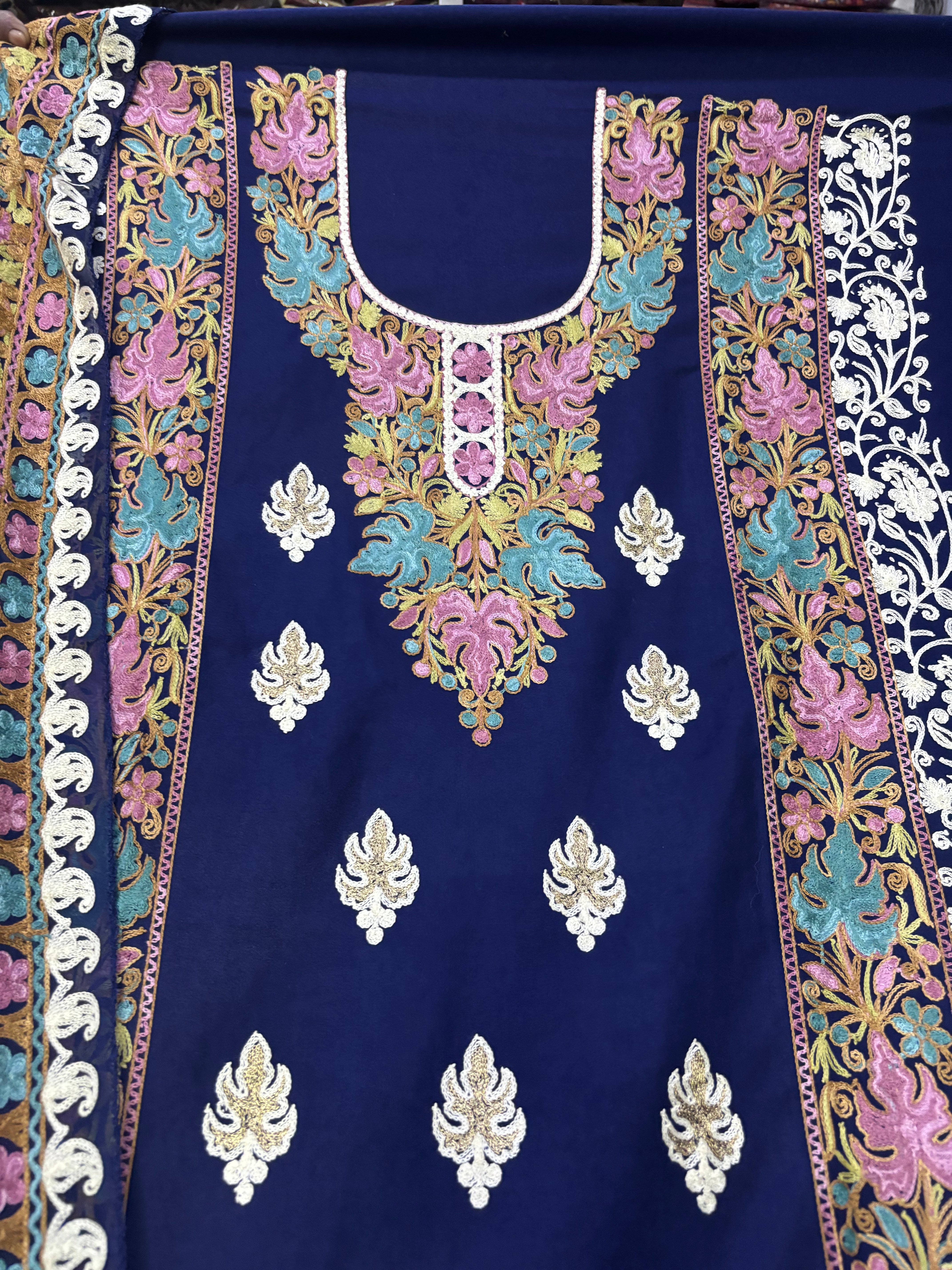 Pure rayon cotton embroidery suit set
